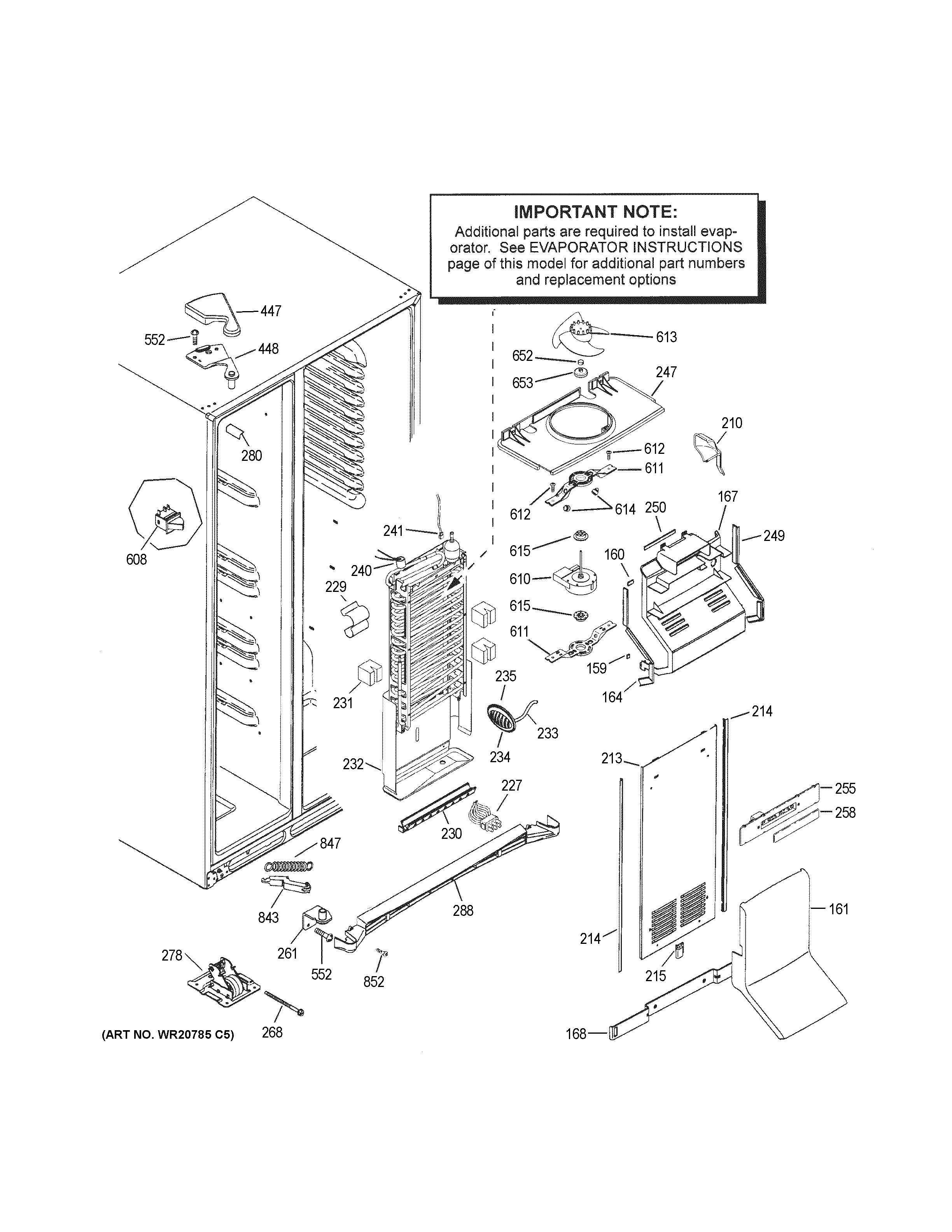 GE PSS28KSHECSS freezer section diagram