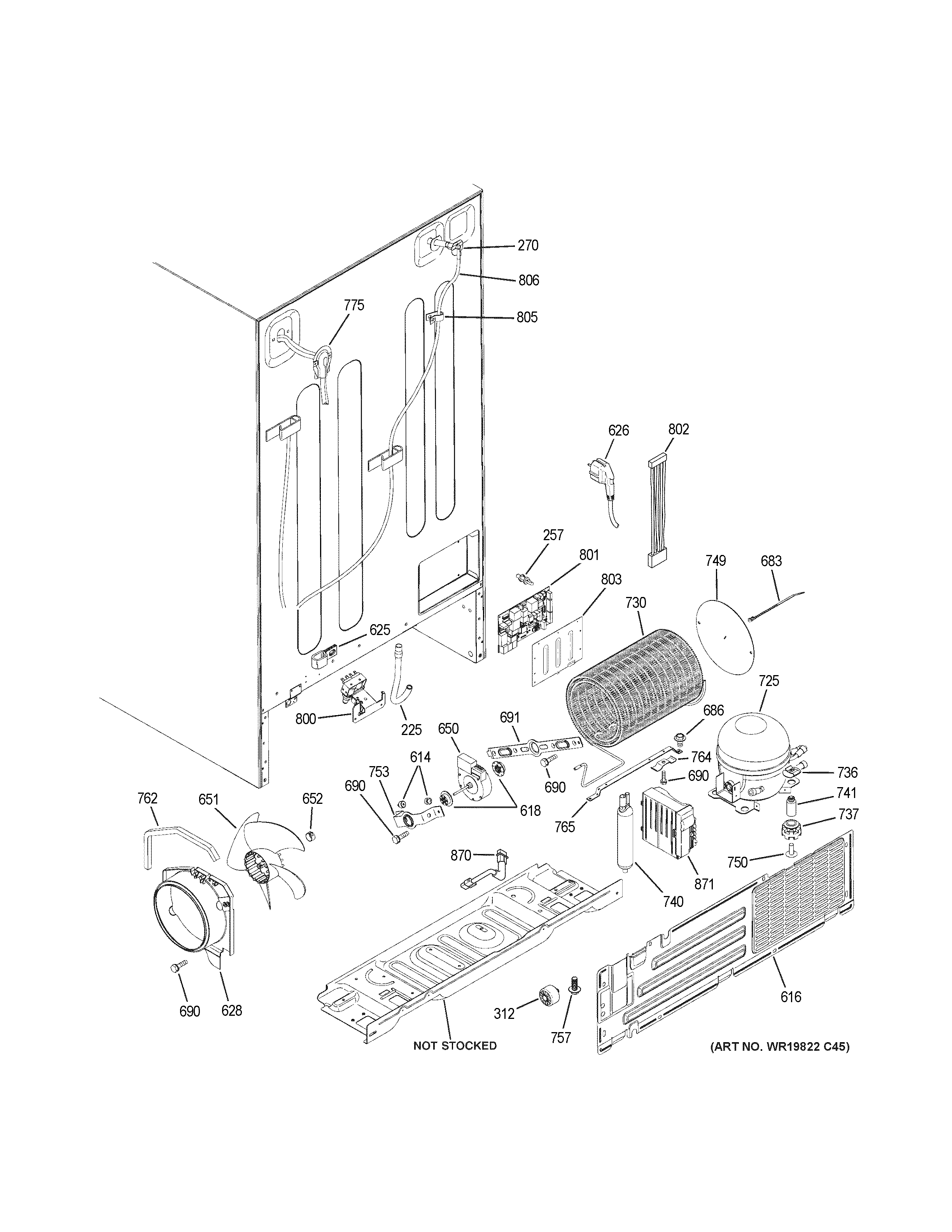 GE PSS28KSHECSS machine compartment diagram
