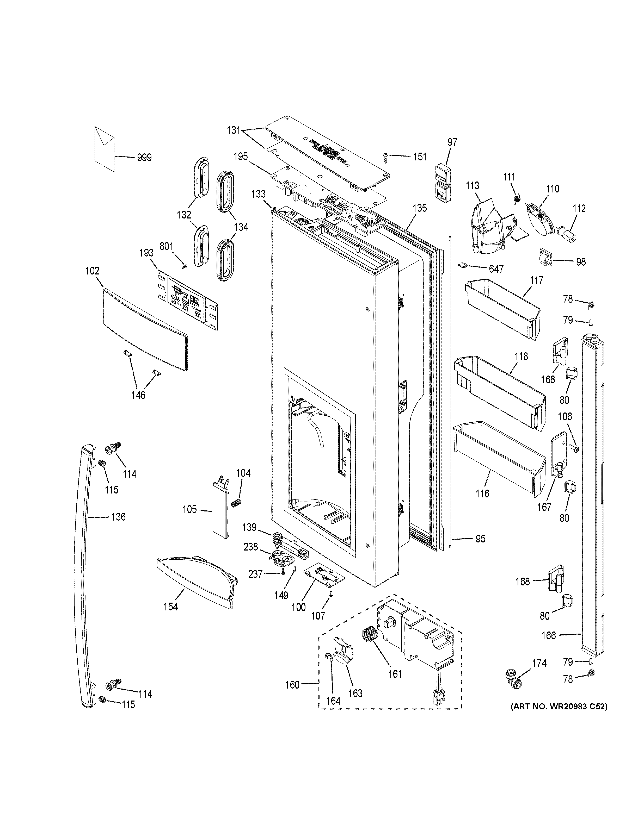 GE DFE28JSKJSS dispenser door diagram