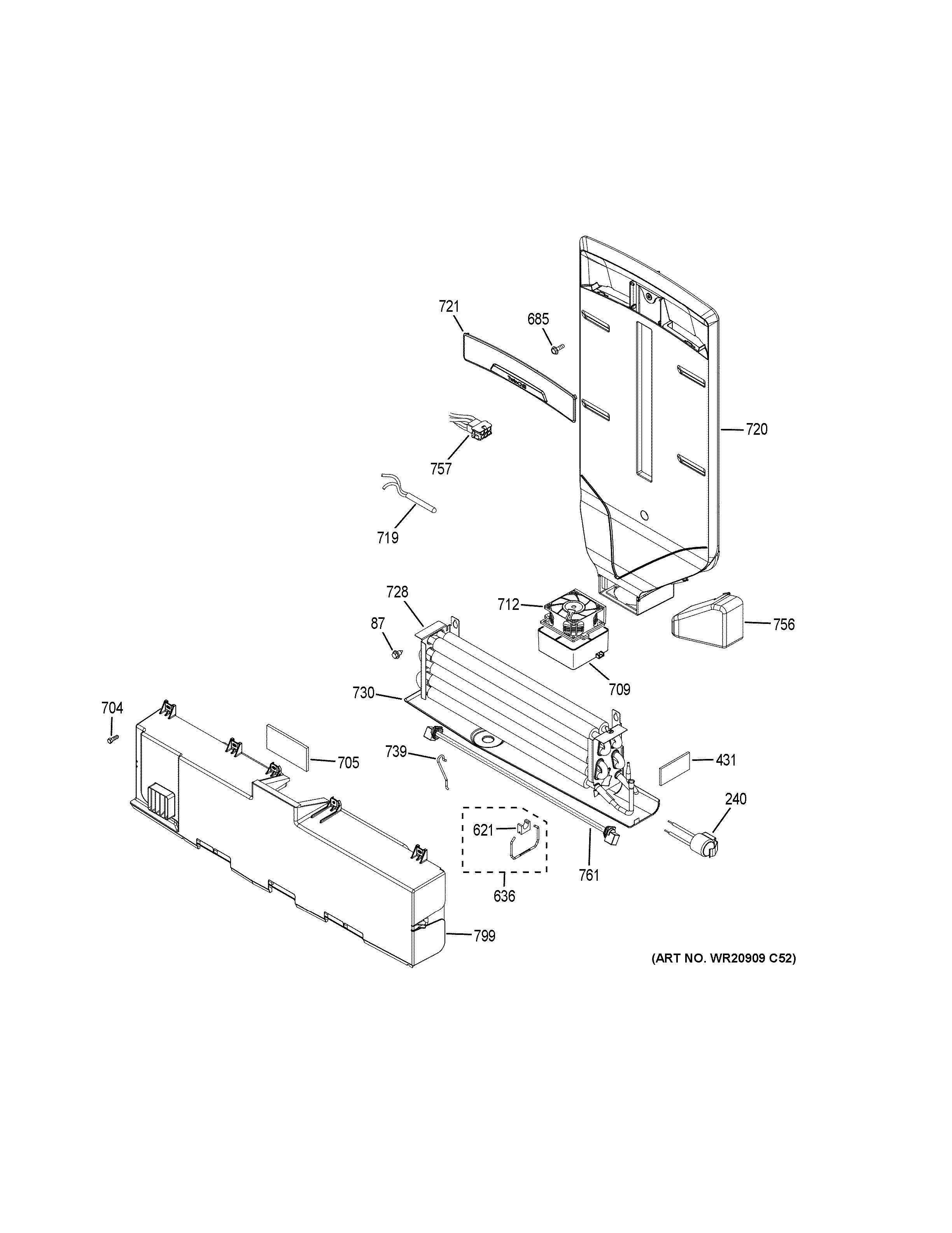 GE GFE28GSKBSS fresh food section diagram