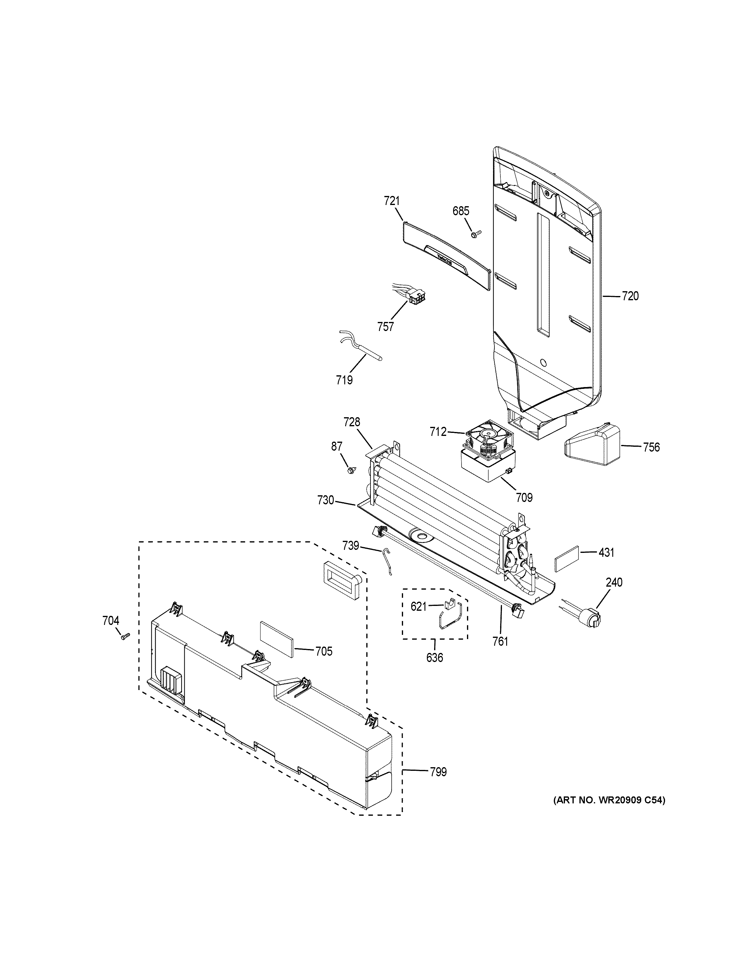 GE GNE29GSKESS fresh food section diagram