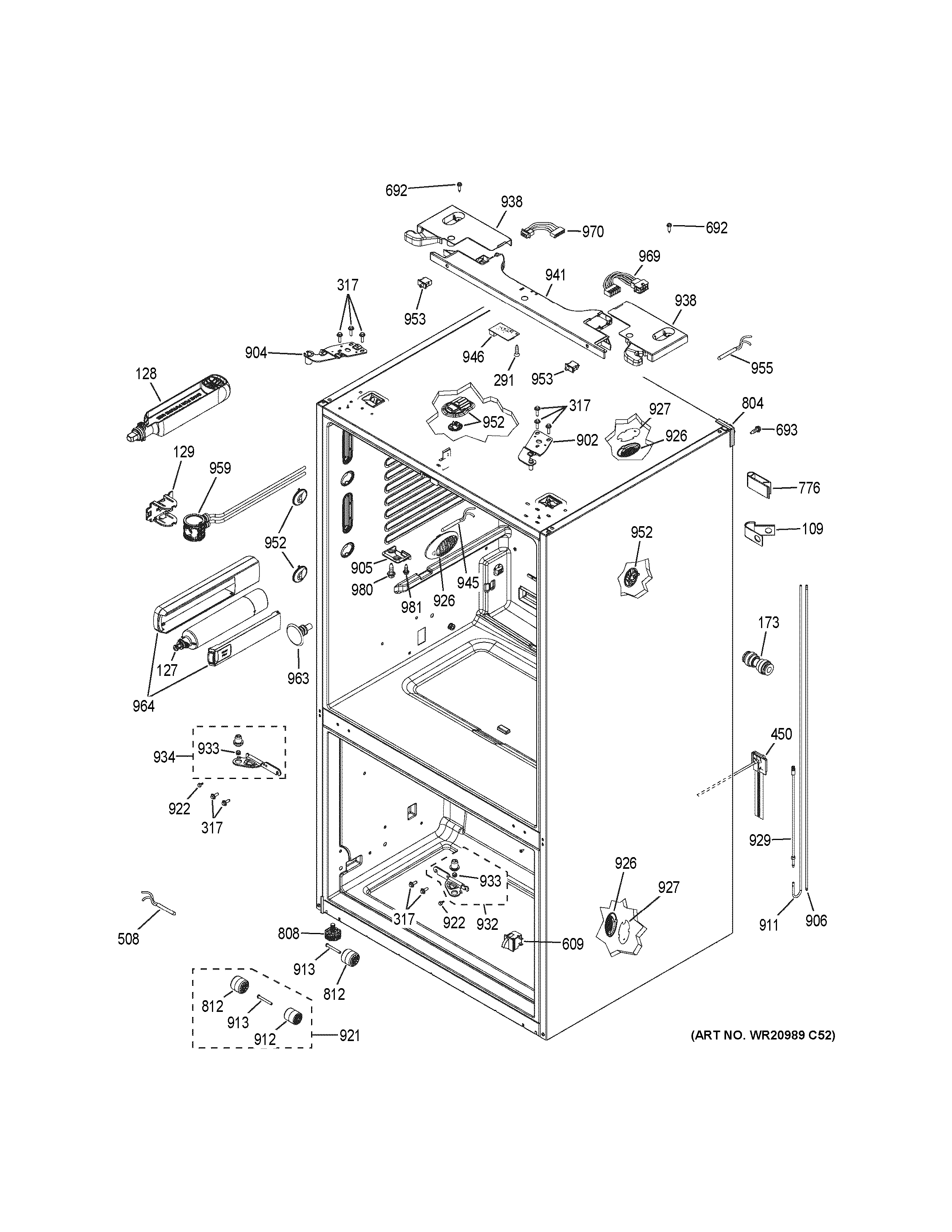 GE GNE29GSKESS case parts diagram