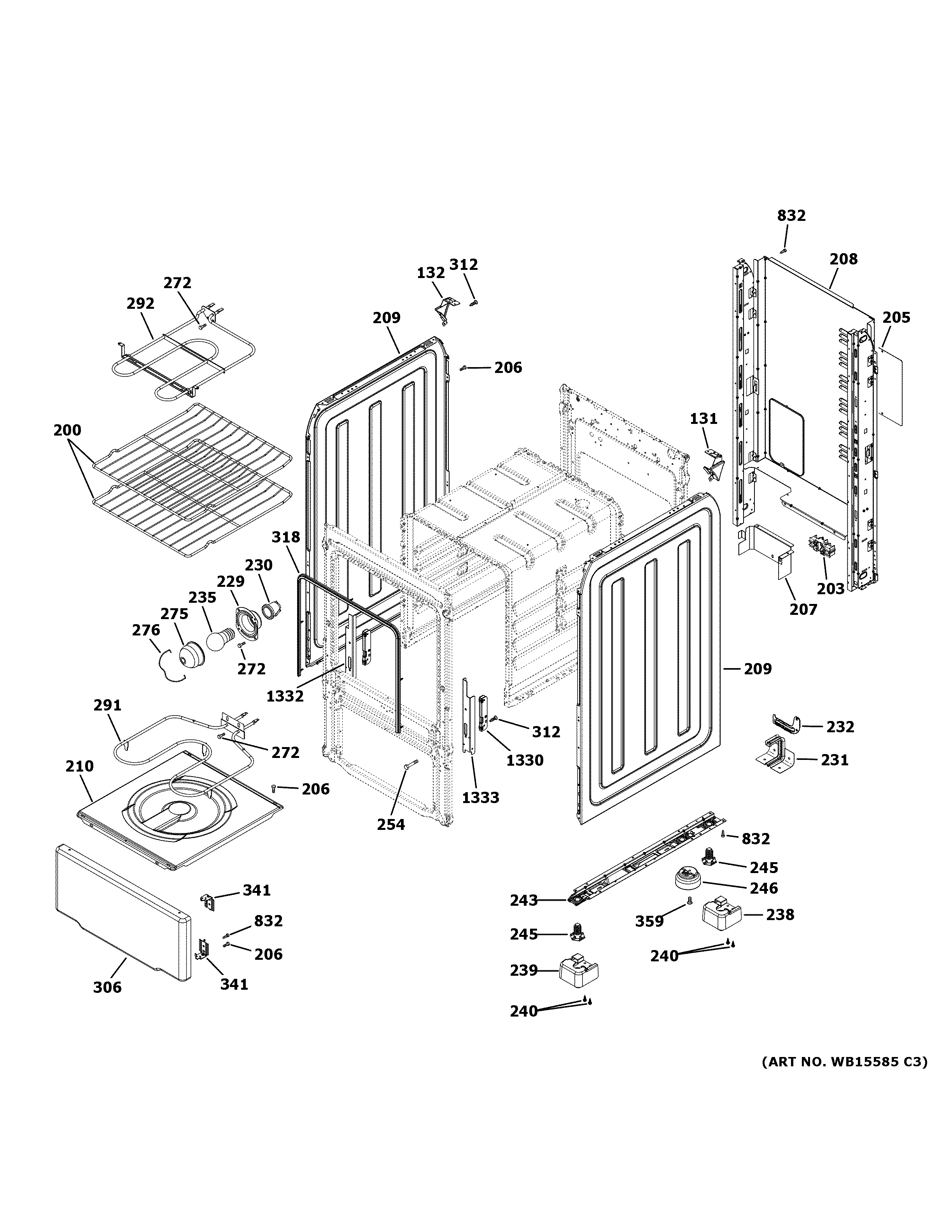 Hotpoint RAS240DM1WW body parts diagram