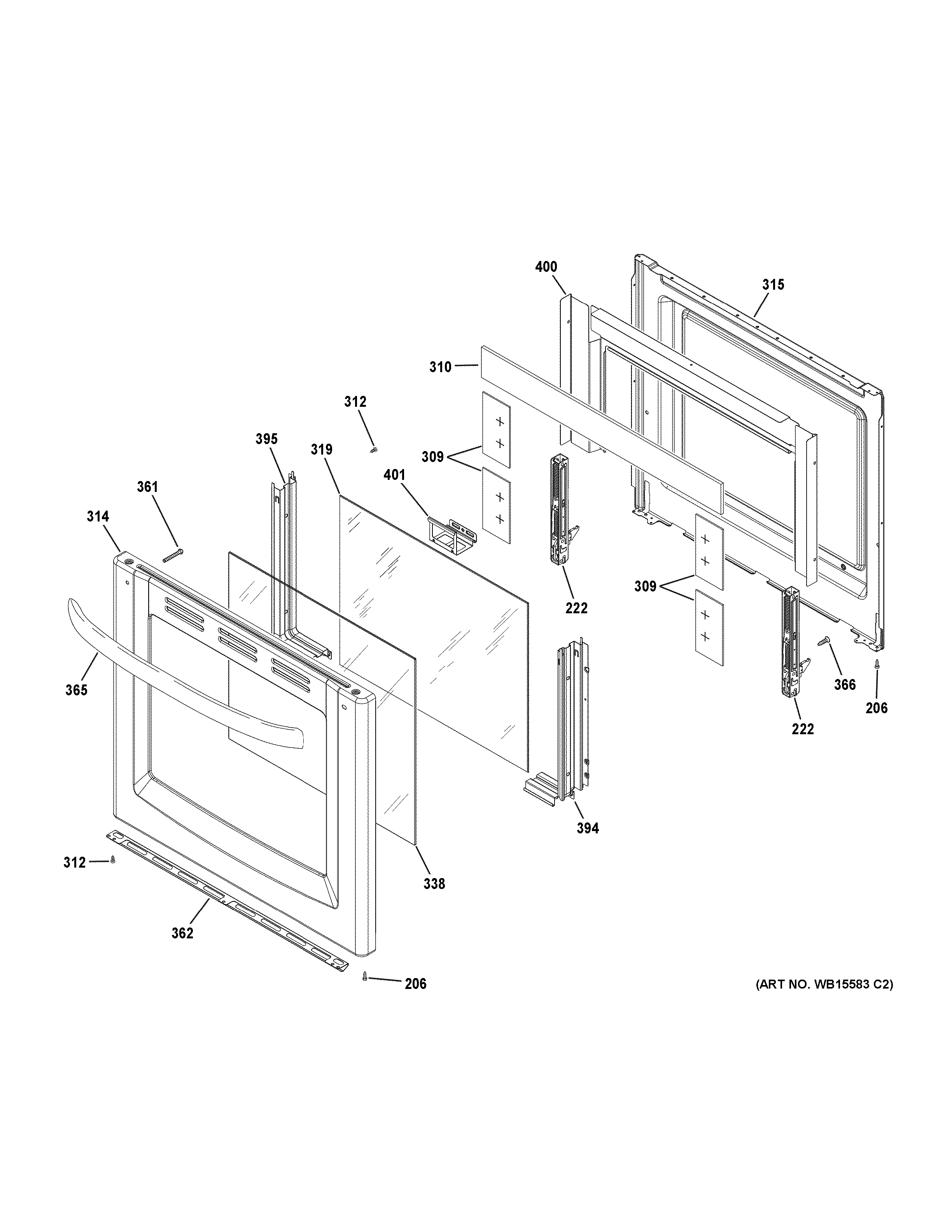 Hotpoint RAS240DM1WW door parts diagram