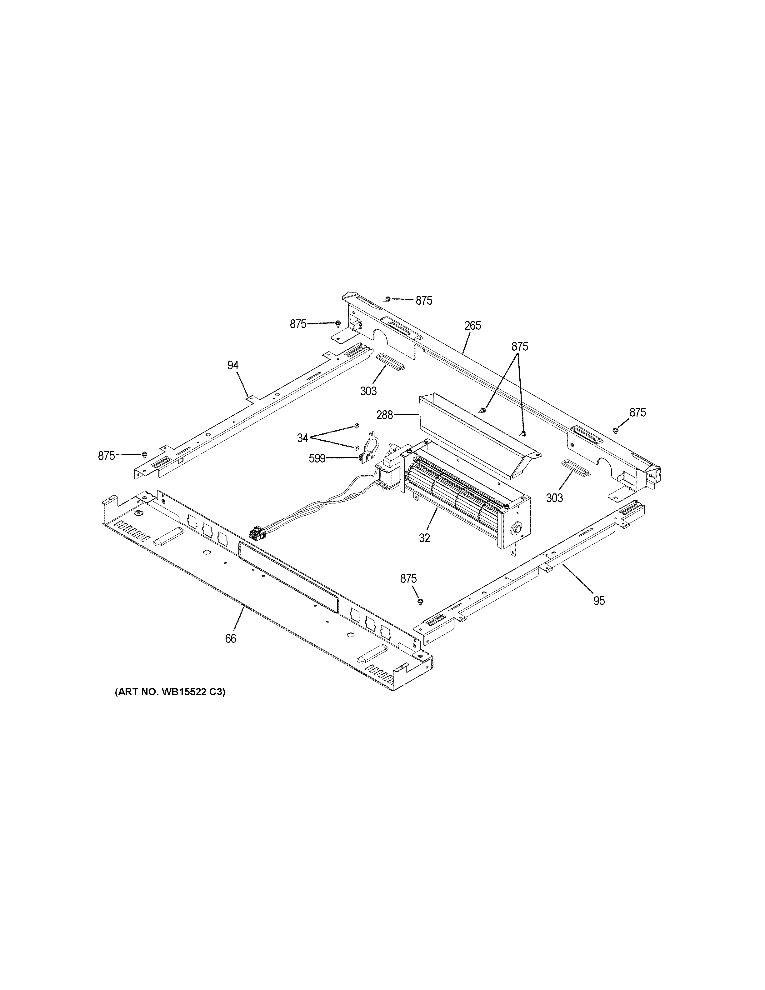 GE PS960BL1TS cooling fan diagram