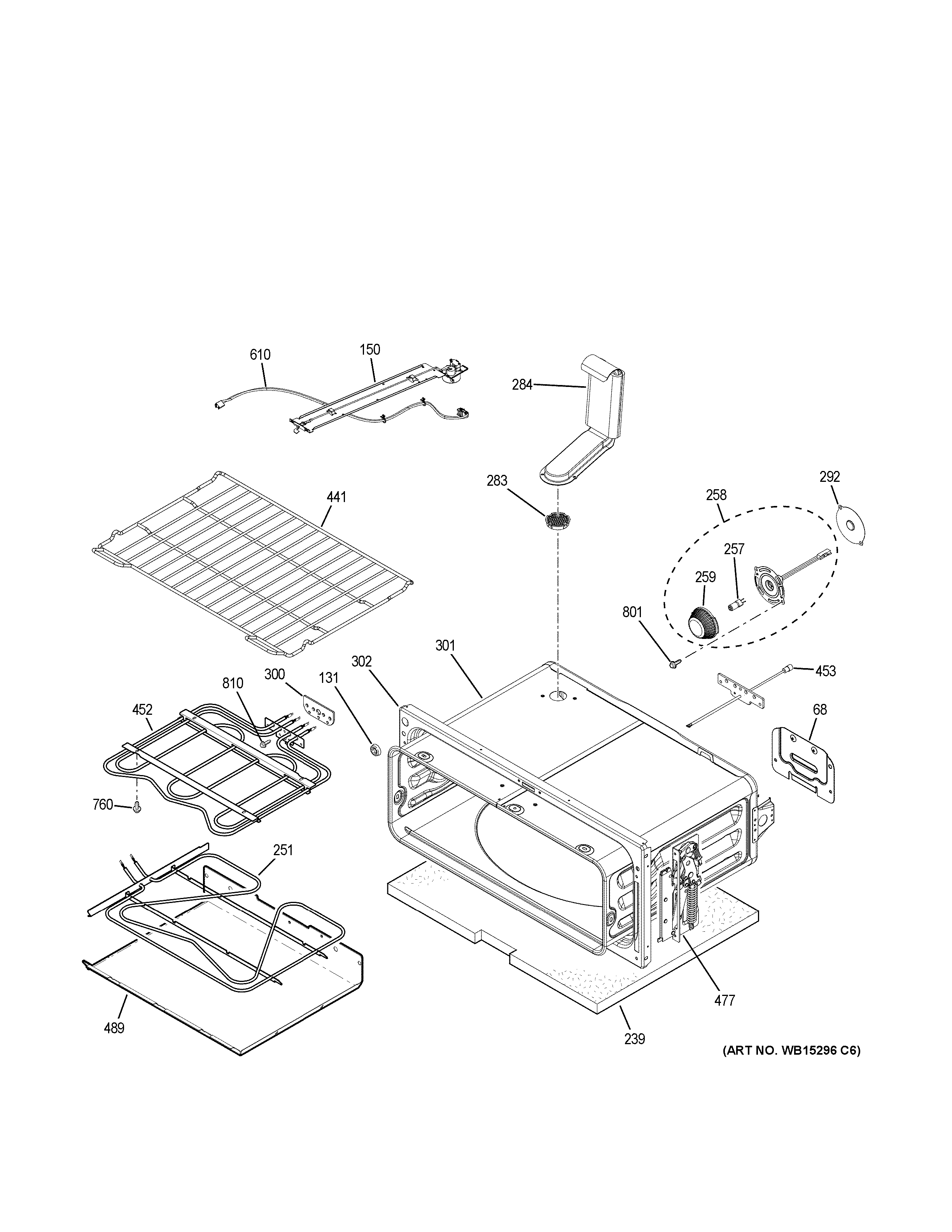 GE PS960BL1TS upper oven diagram