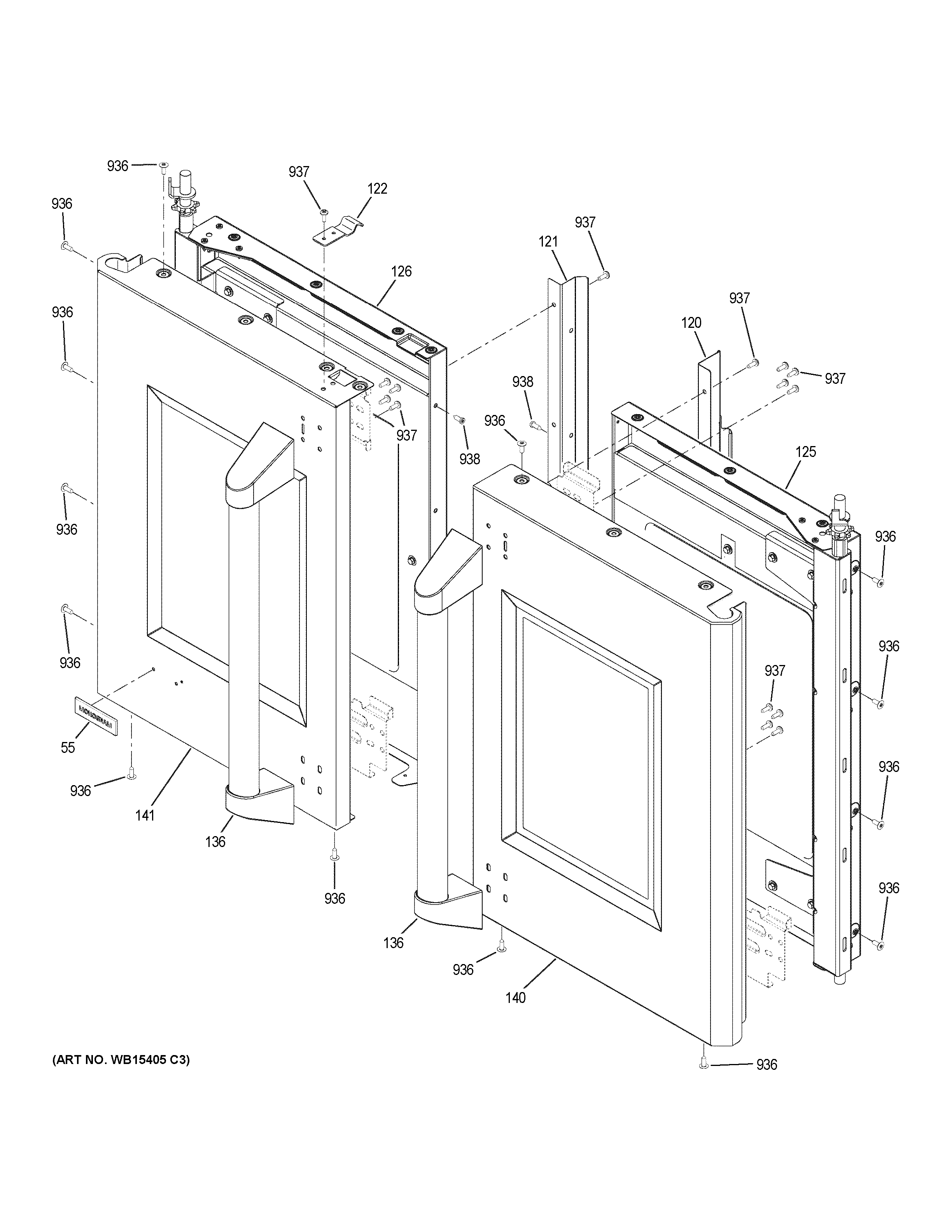 GE ZET1FH2SS doors diagram