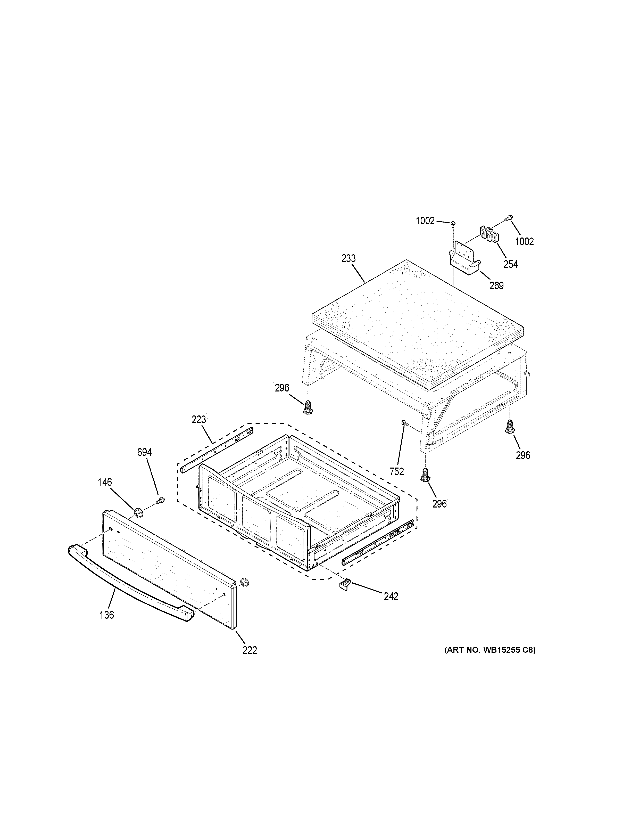 GE PB930SL4SS drawer diagram