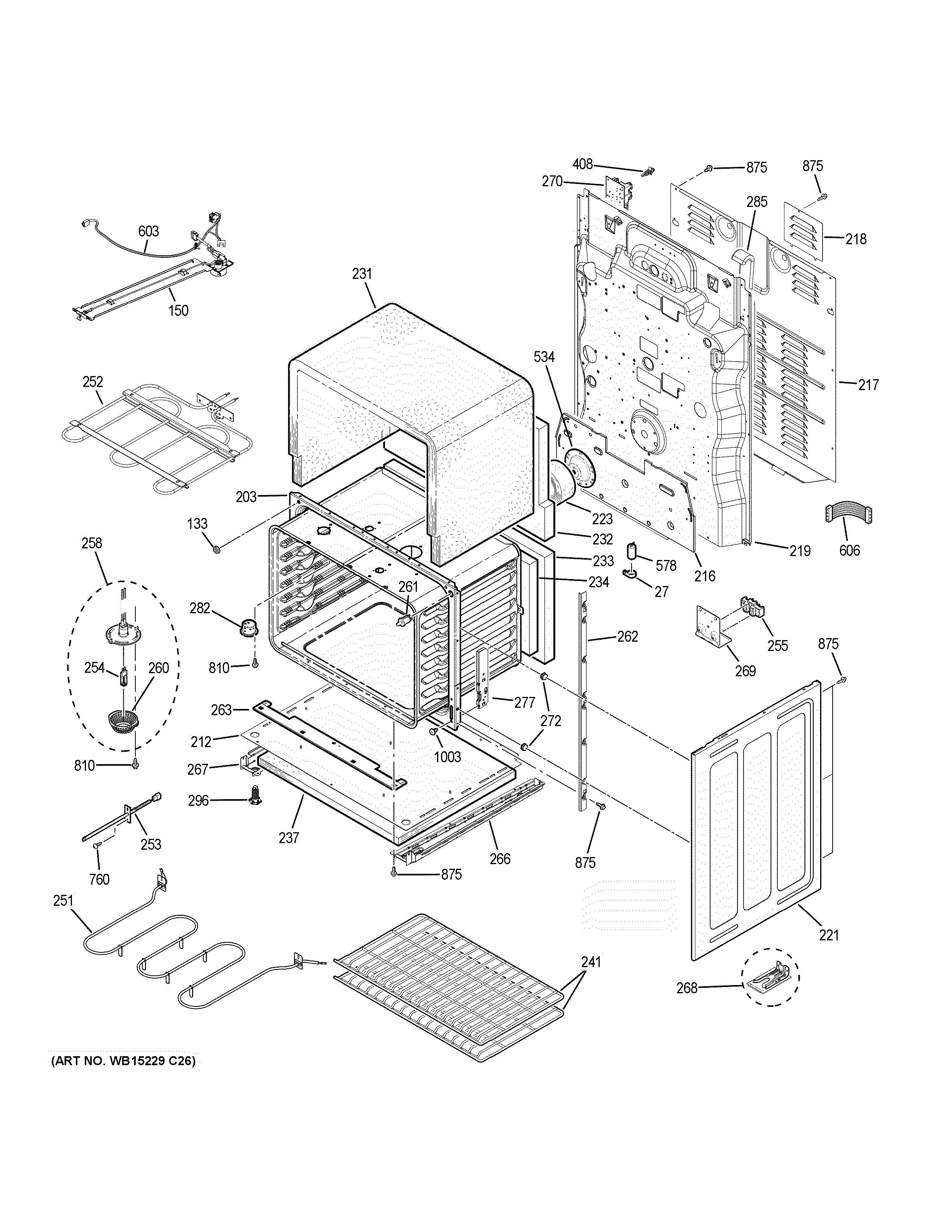 GE JB860EJ8ES lower oven diagram