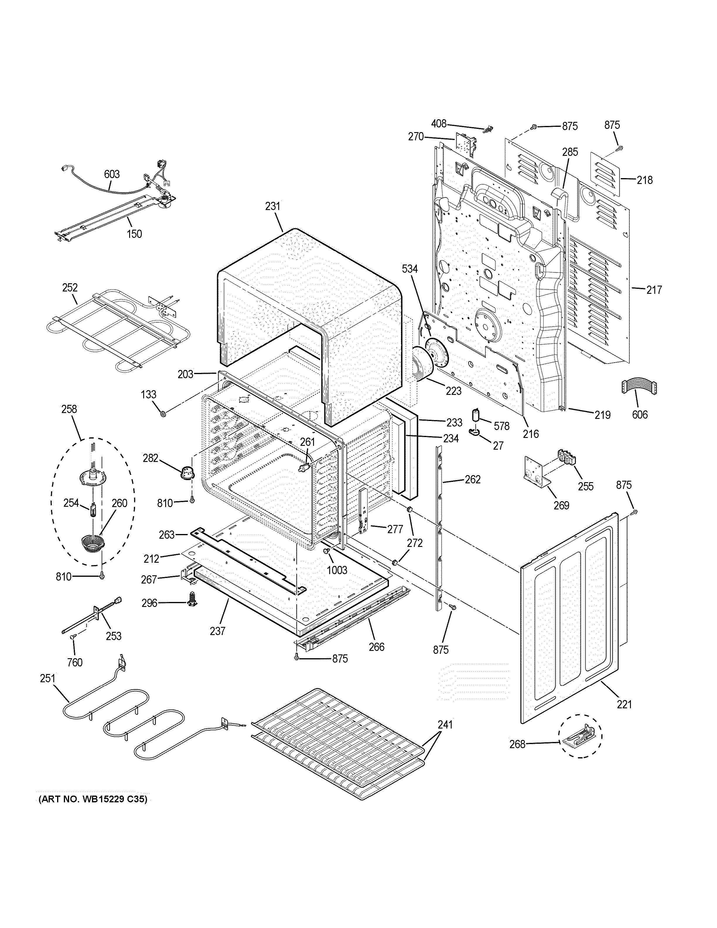 GE JB860FJ9DS lower oven diagram