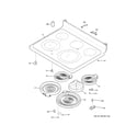 GE JB750DJ9WW cooktop diagram
