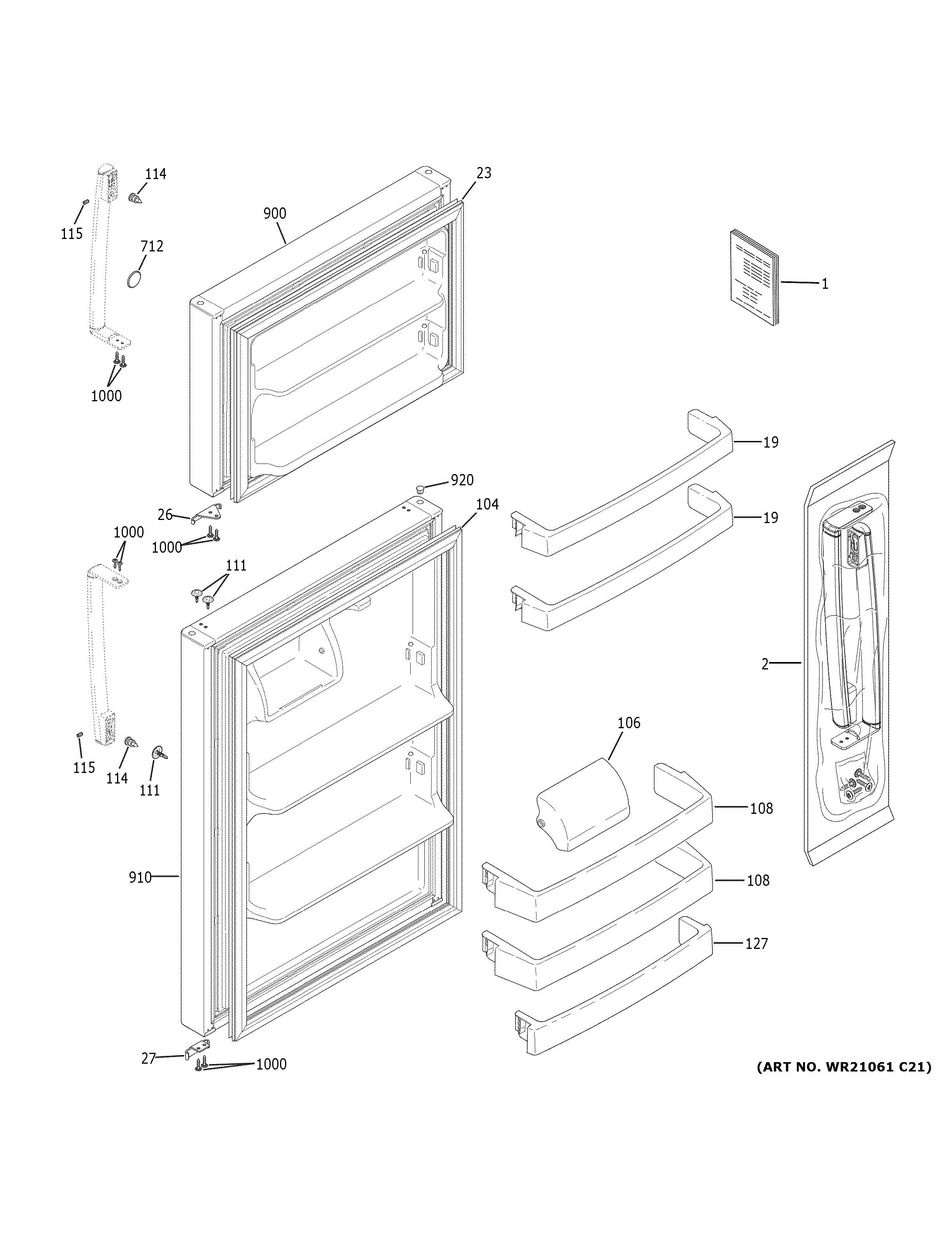 GE GTS18HMNERES doors diagram