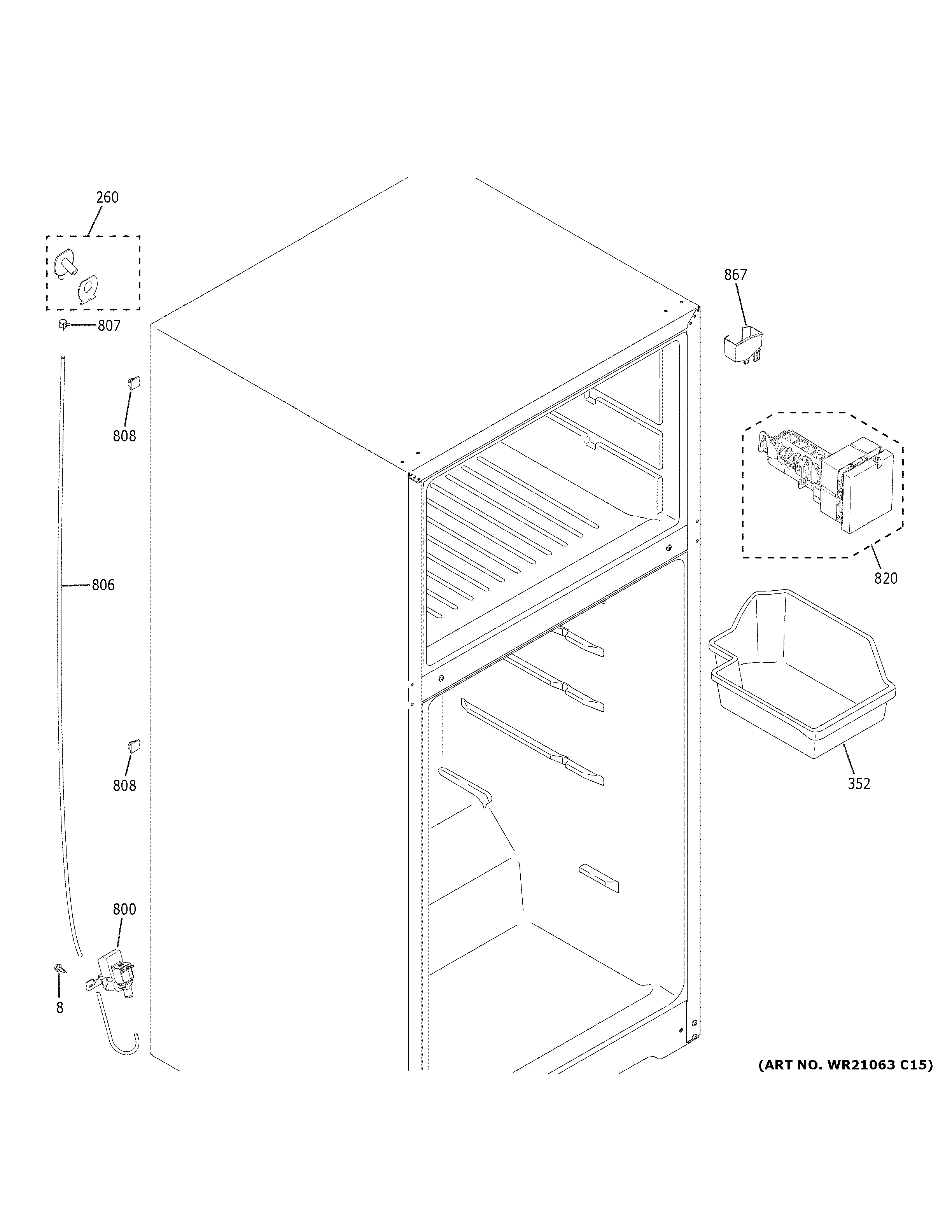 GE GIE17GSNERSS ice maker diagram