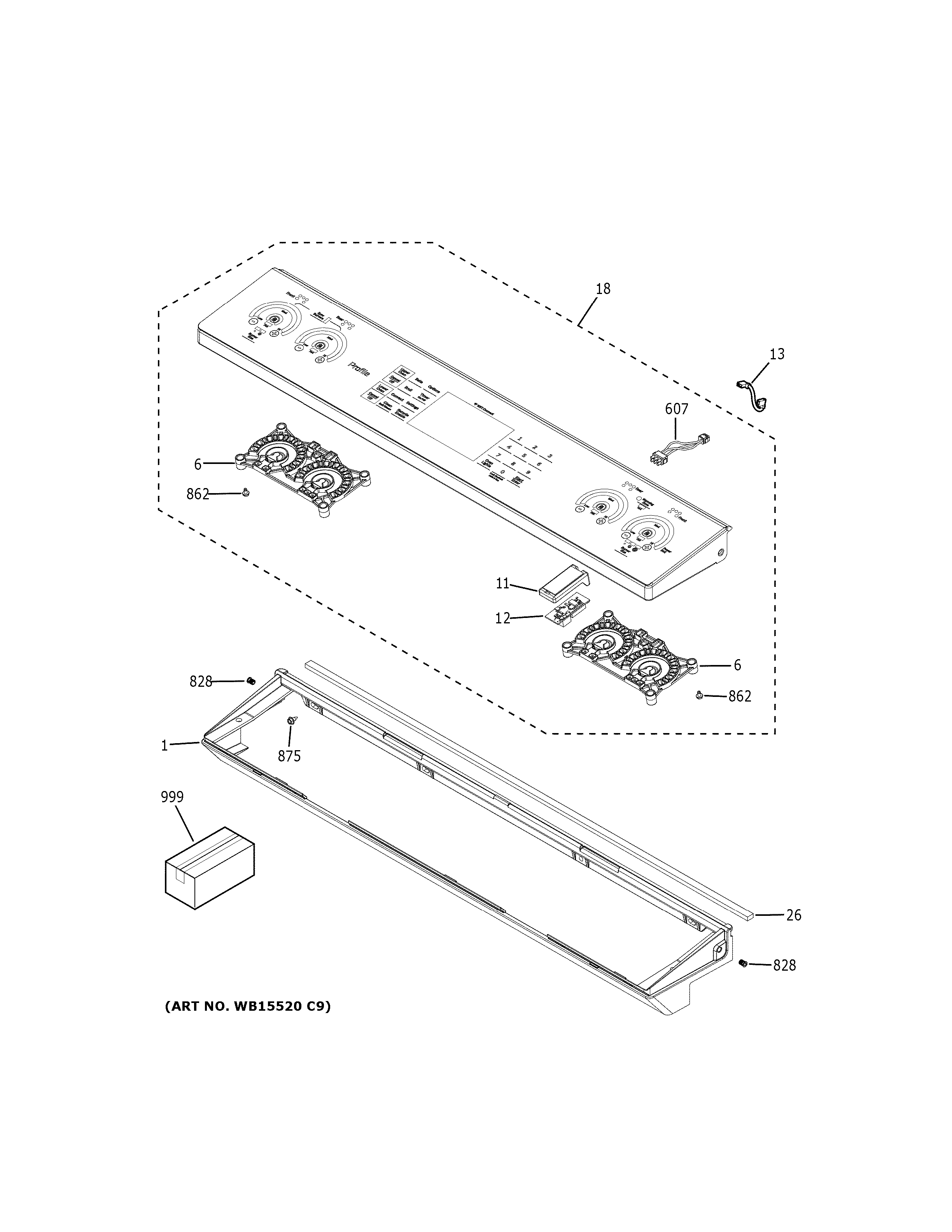 GE PHS930YP2FS control panel diagram