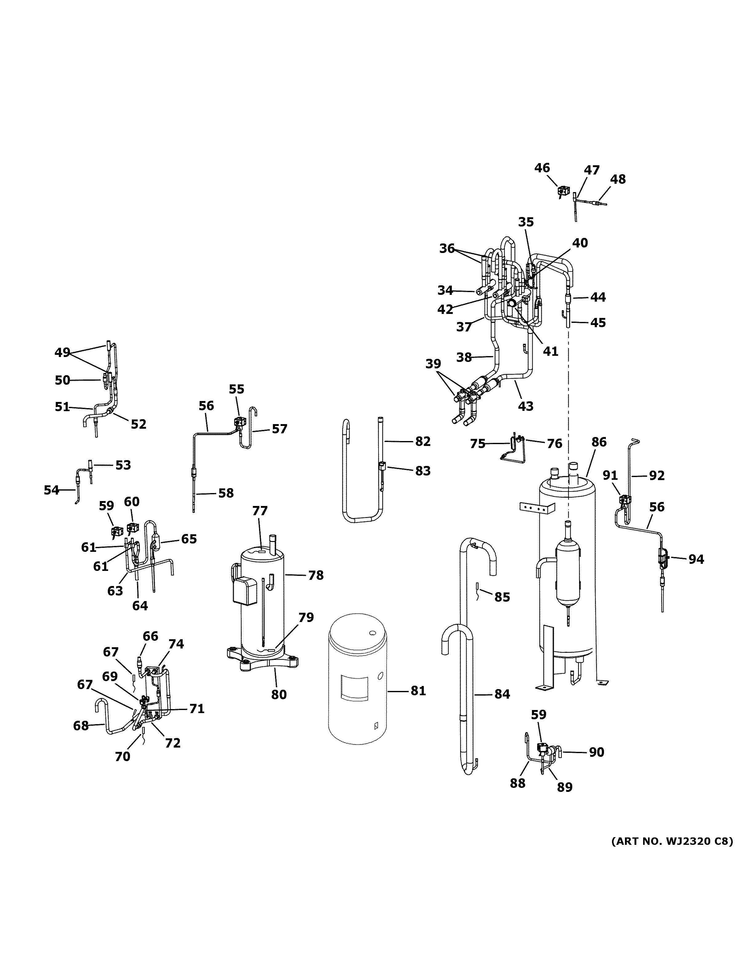 Haier MVHR072ME4CA1 sealed system diagram