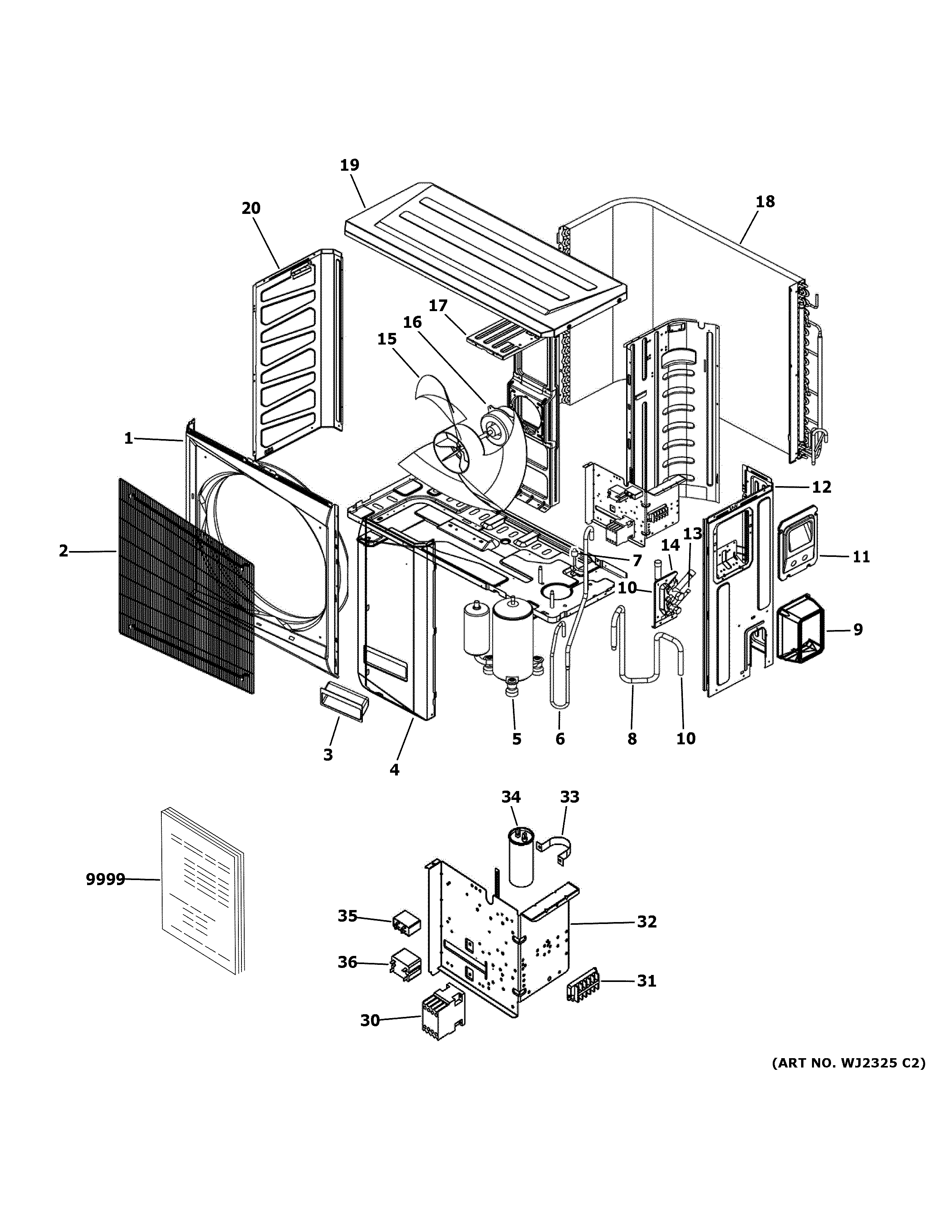 GE UUC124WCDBA1 room air conditioner diagram