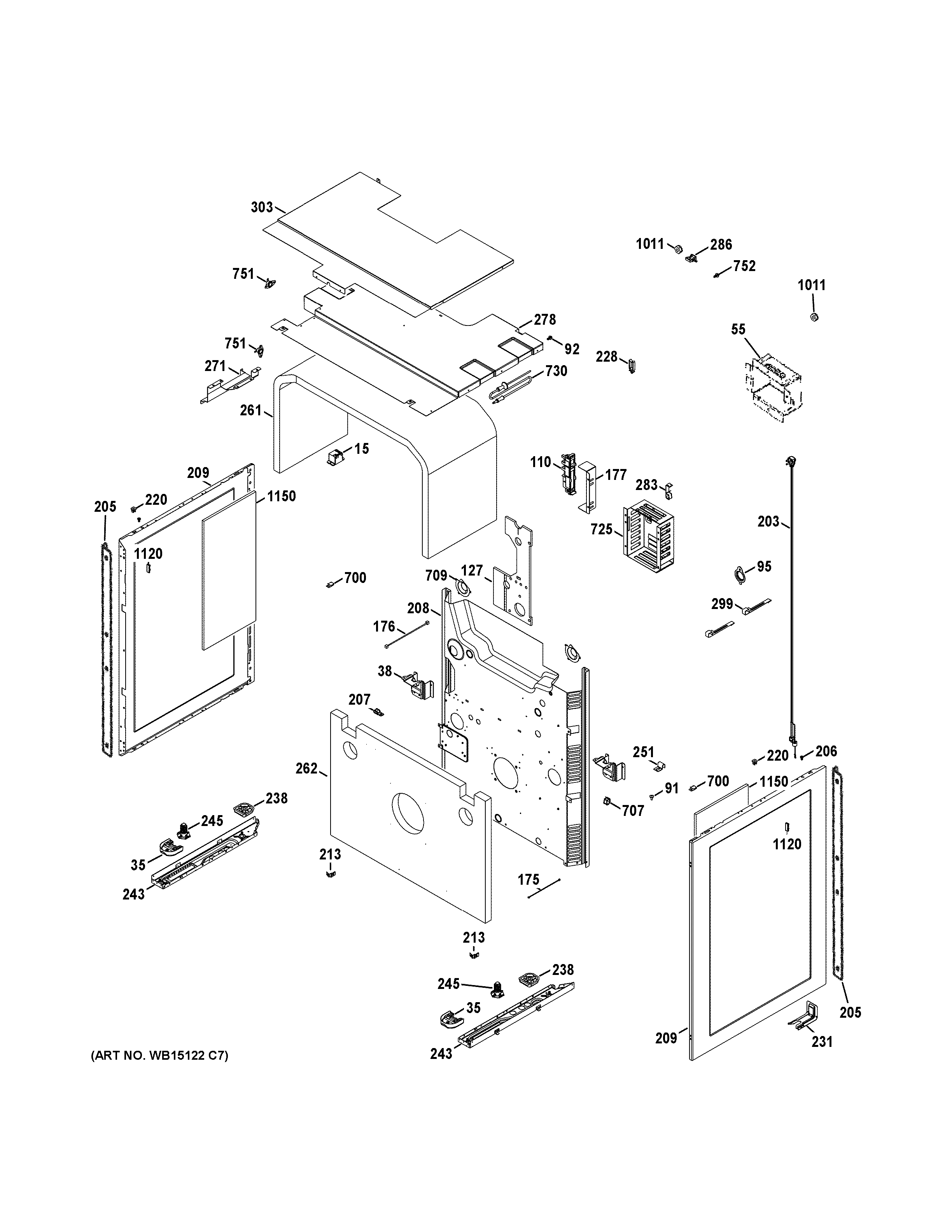 GE CGS990SET4SS body parts diagram