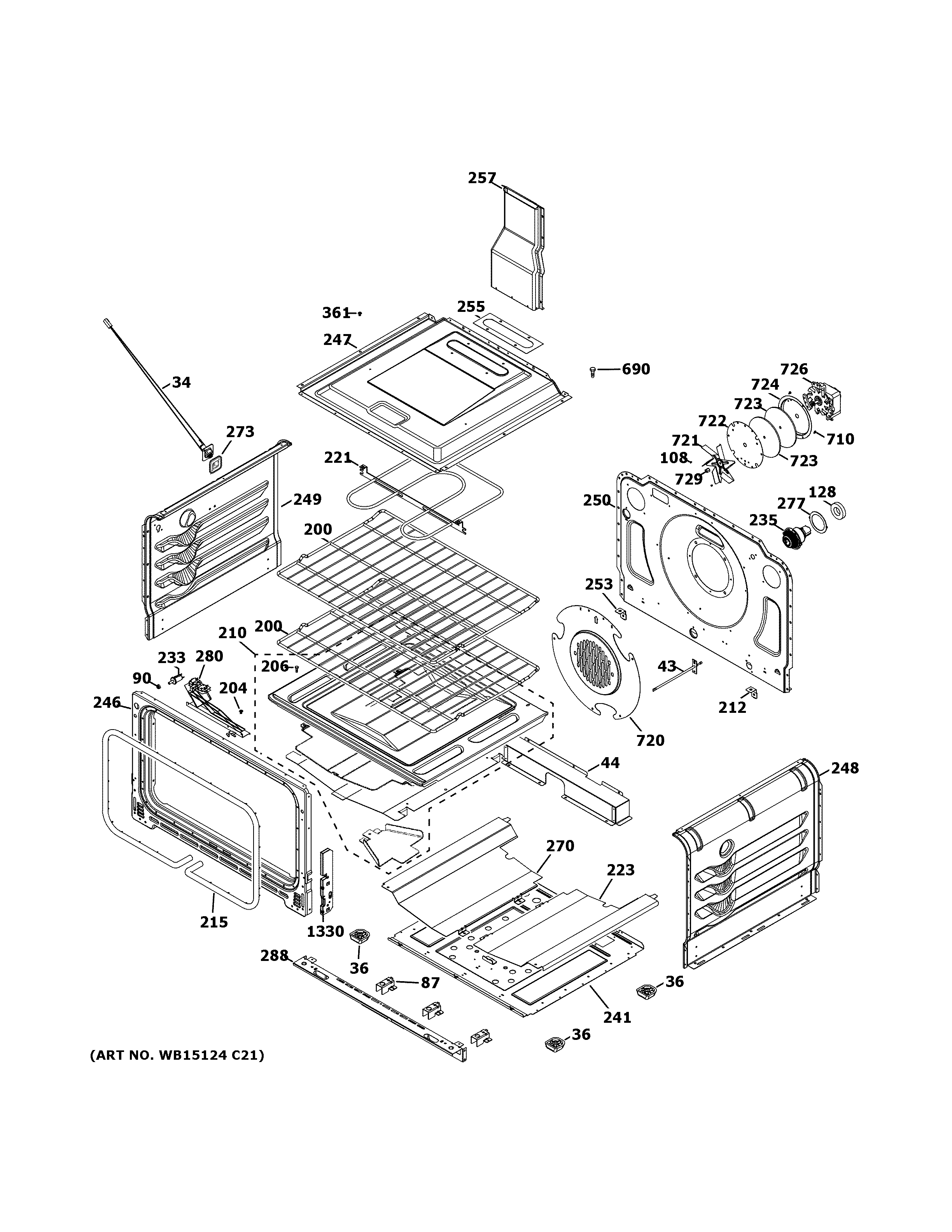 GE CGS990SET4SS lower oven diagram