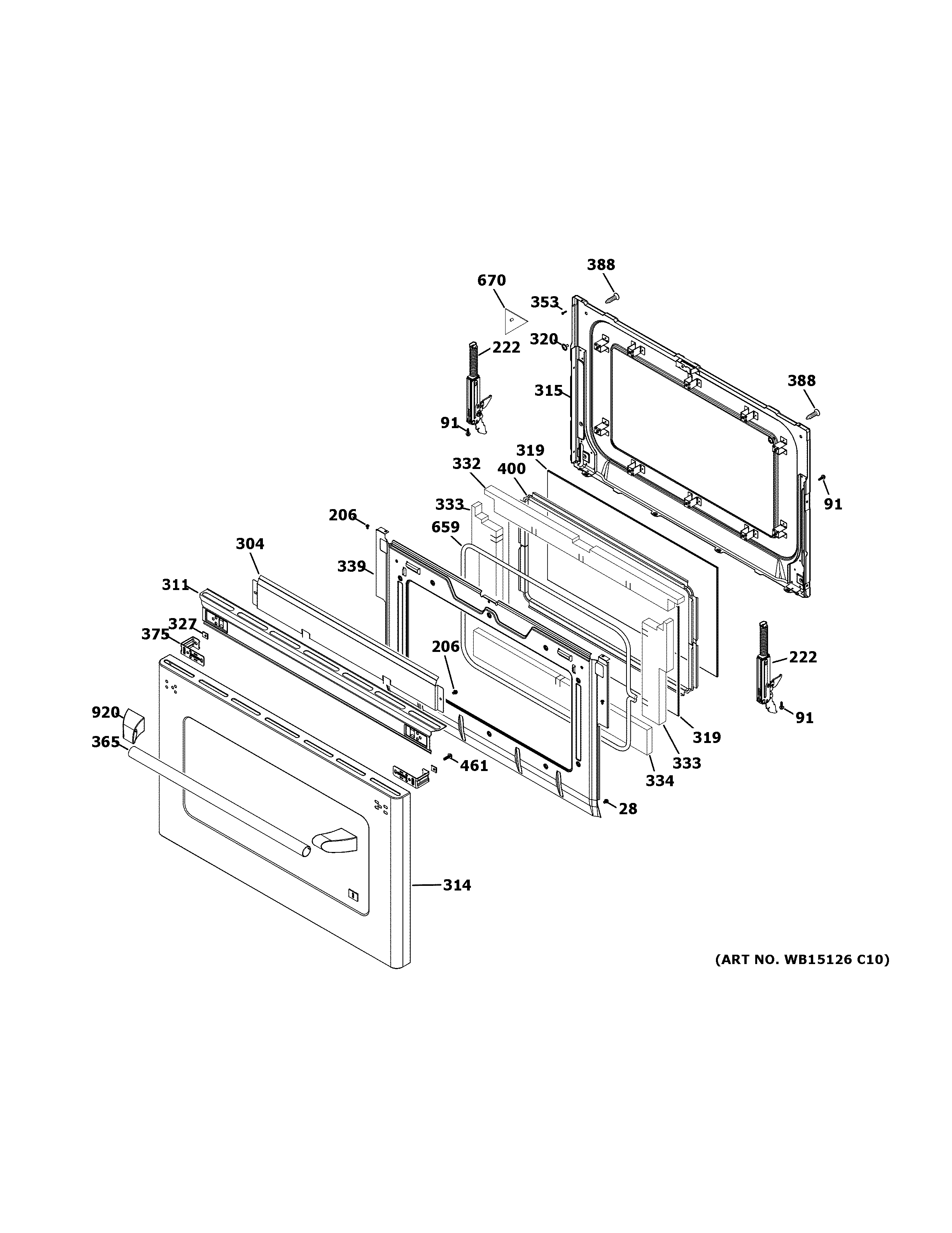 GE CGS990SET4SS lower door diagram