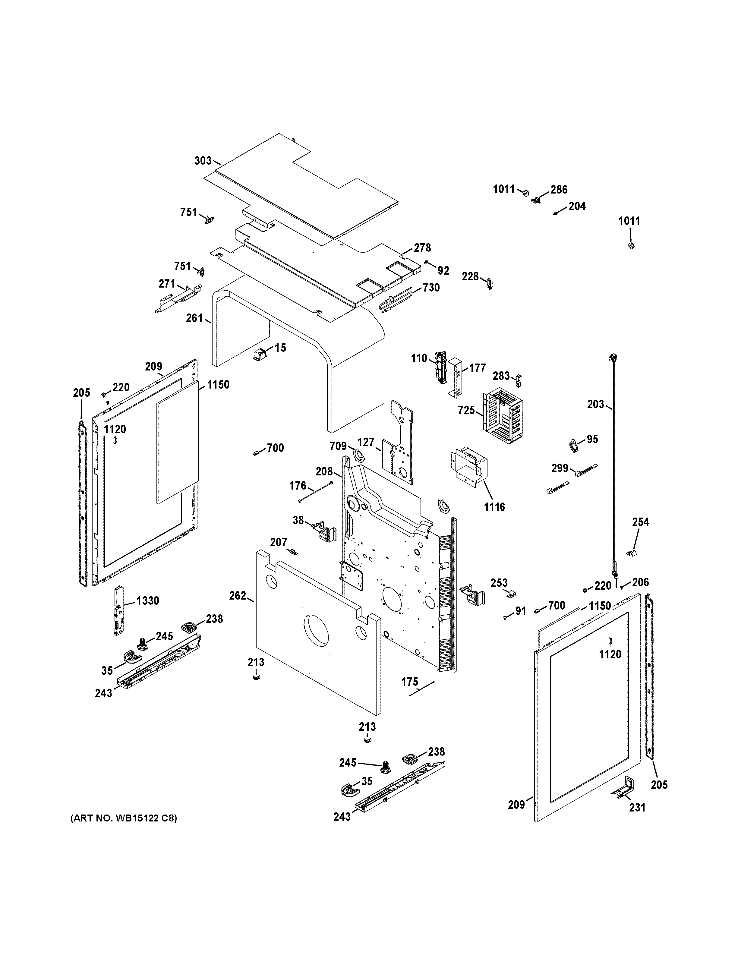 GE CGS990SET6SS body parts diagram