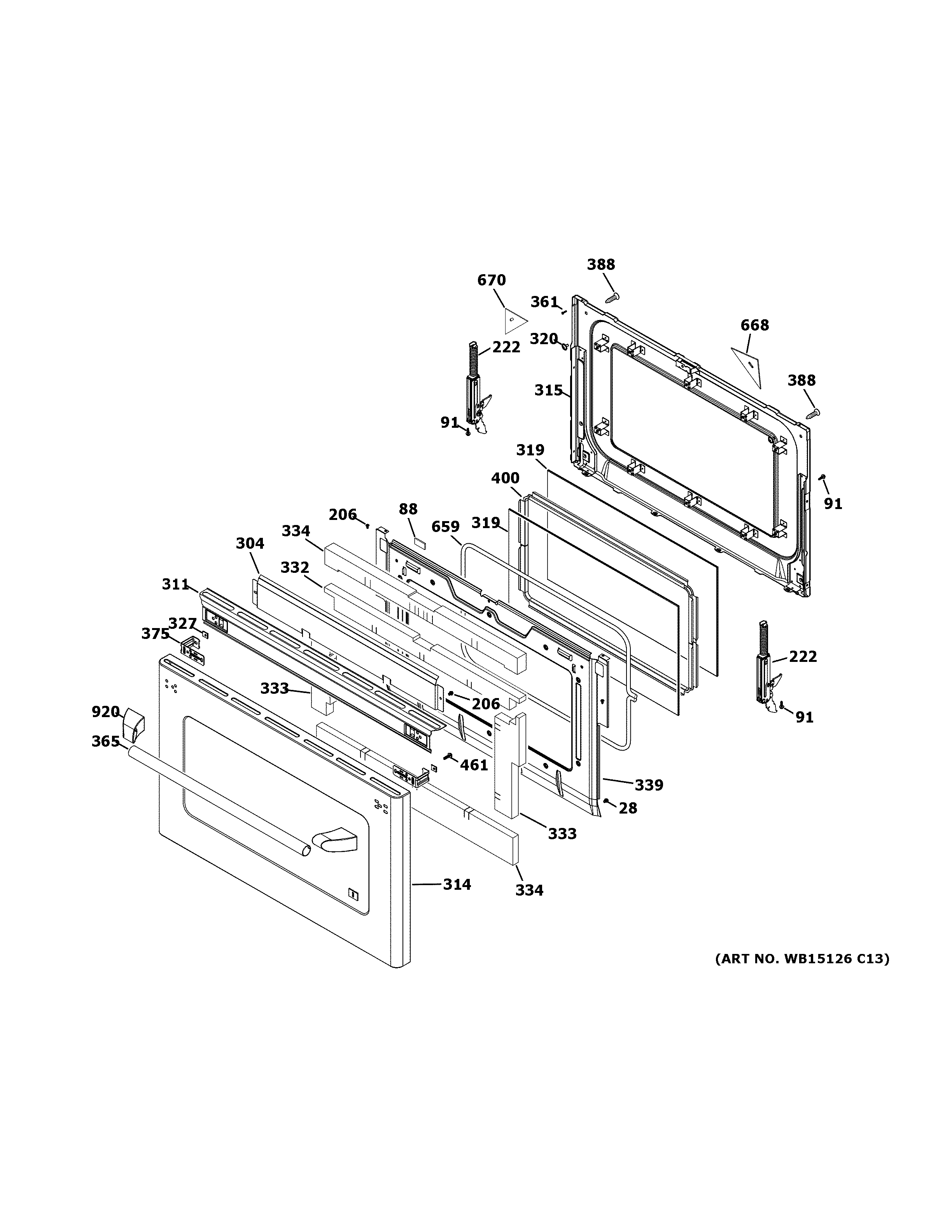 GE CGS990SET6SS lower door diagram