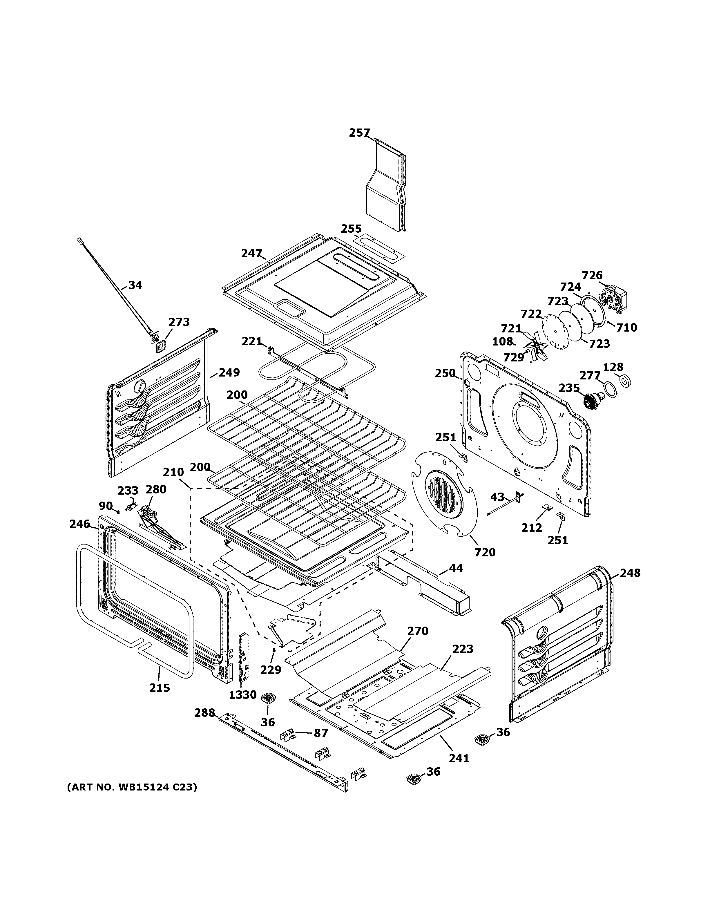 GE CGS990SET7SS lower oven diagram