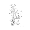 GE GTW680BPL2DG tub & motor diagram