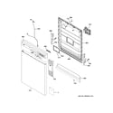 GE GDF511PSR1SS escutcheon & door assembly diagram