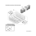 GE GDF450PGR1WW lower rack assembly diagram