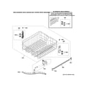 GE GDF510PGR1BB upper rack assembly diagram