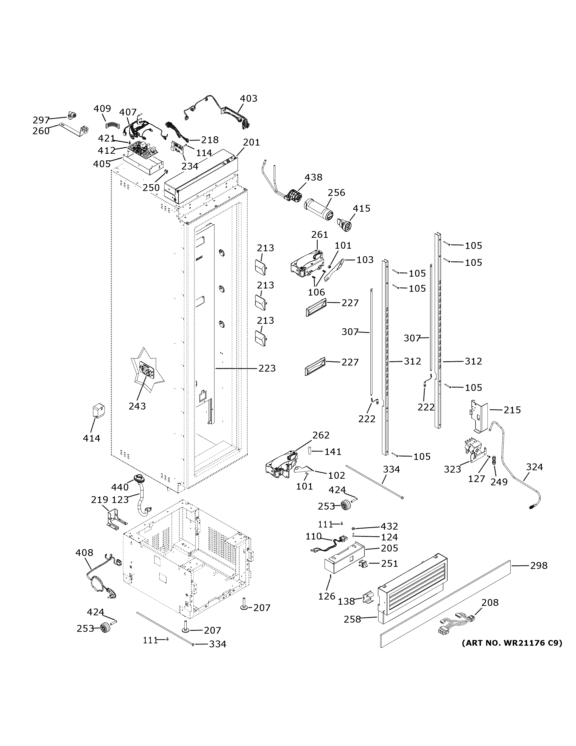 GE ZIF181NPPBII case parts diagram