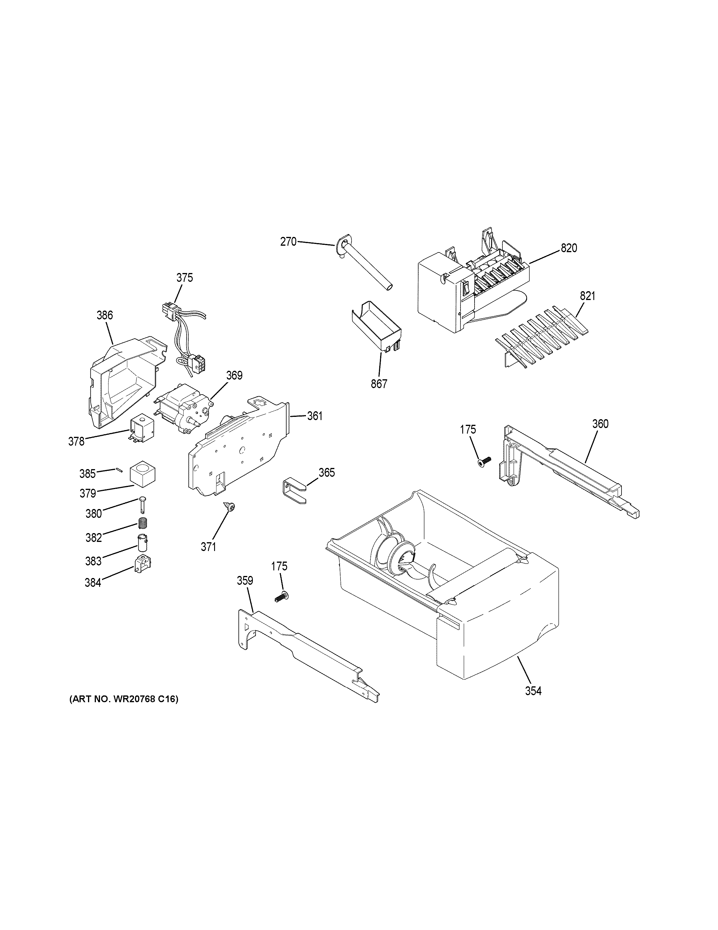 GE GSS25LSLNCSS ice maker & dispenser diagram
