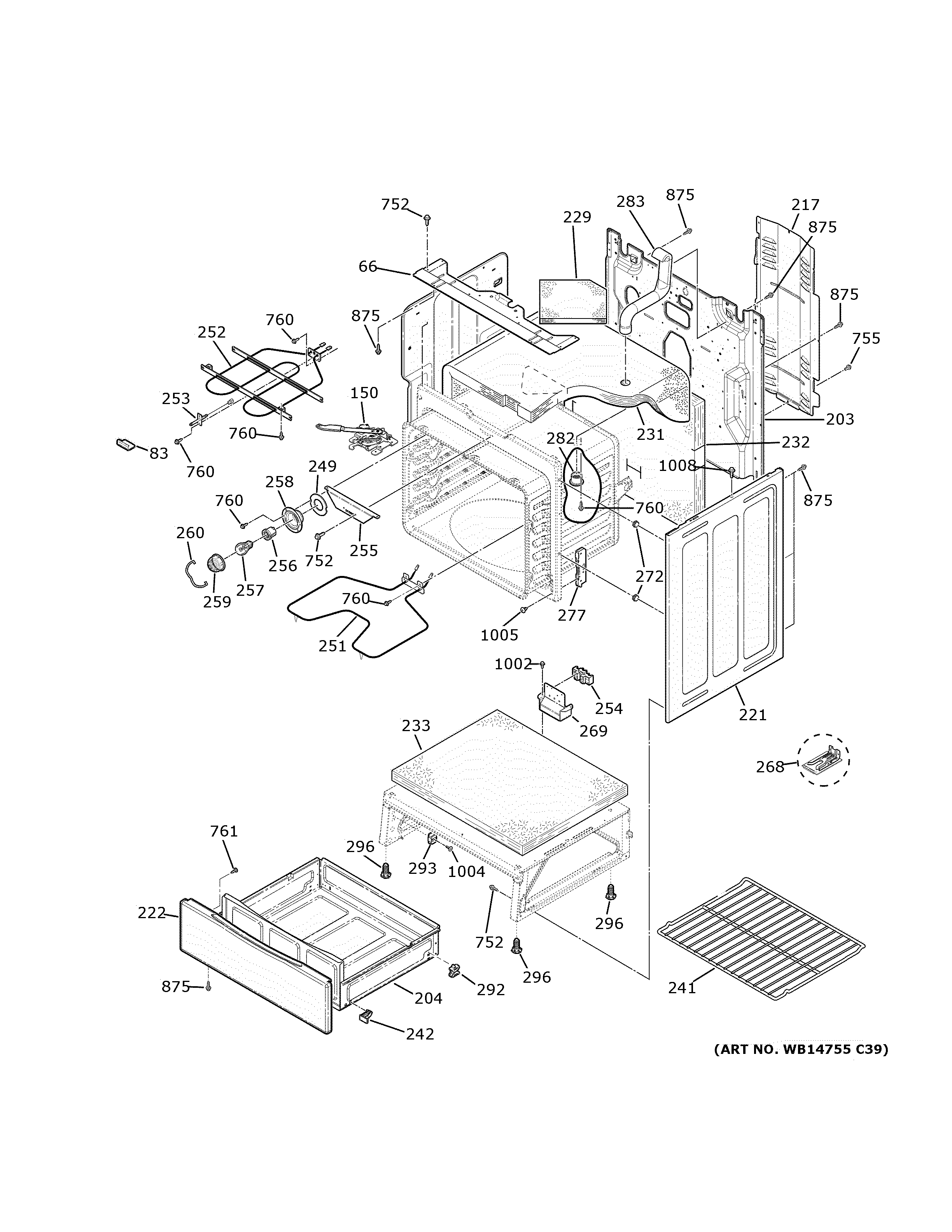 GE JB645EK6ES body parts diagram