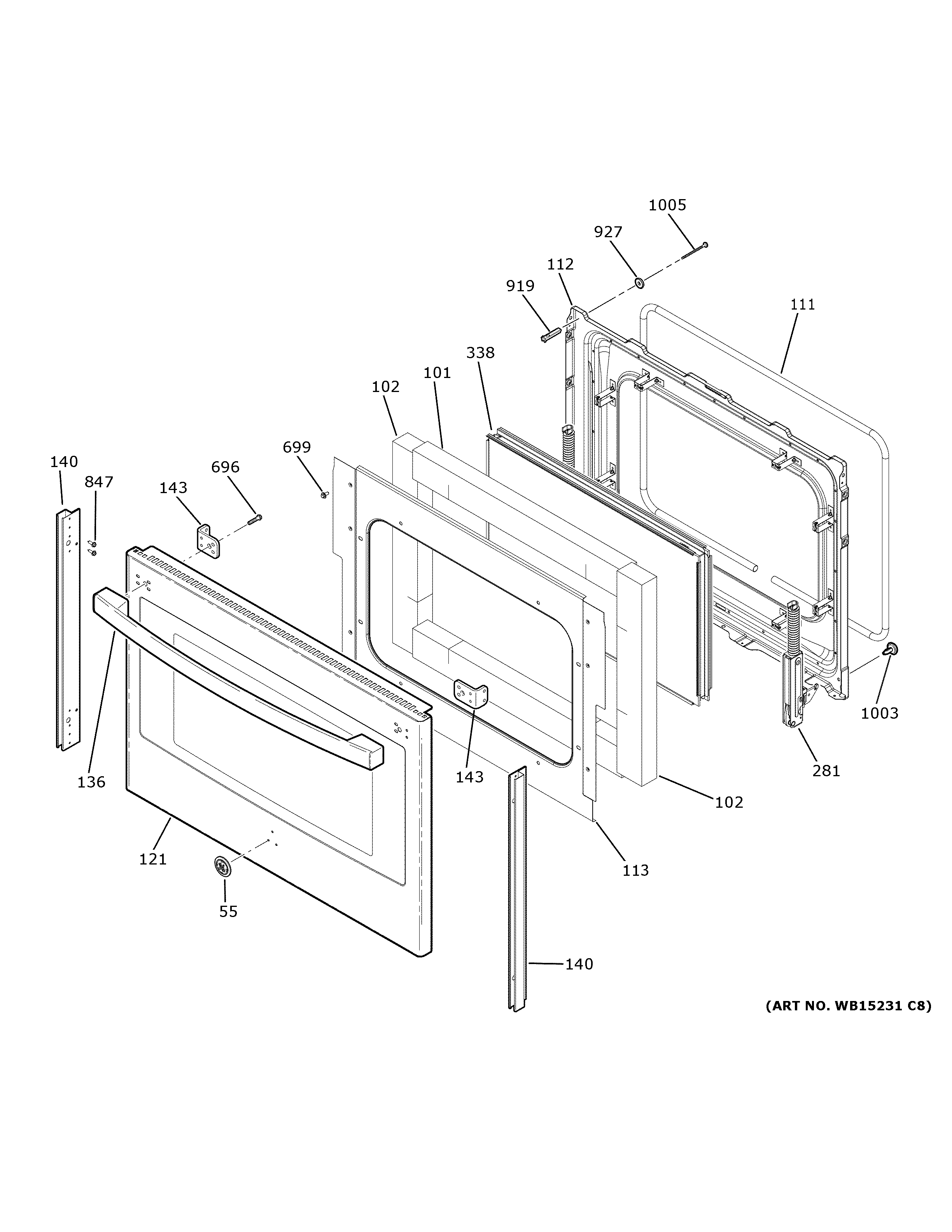 GE JB860SJASS lower door diagram