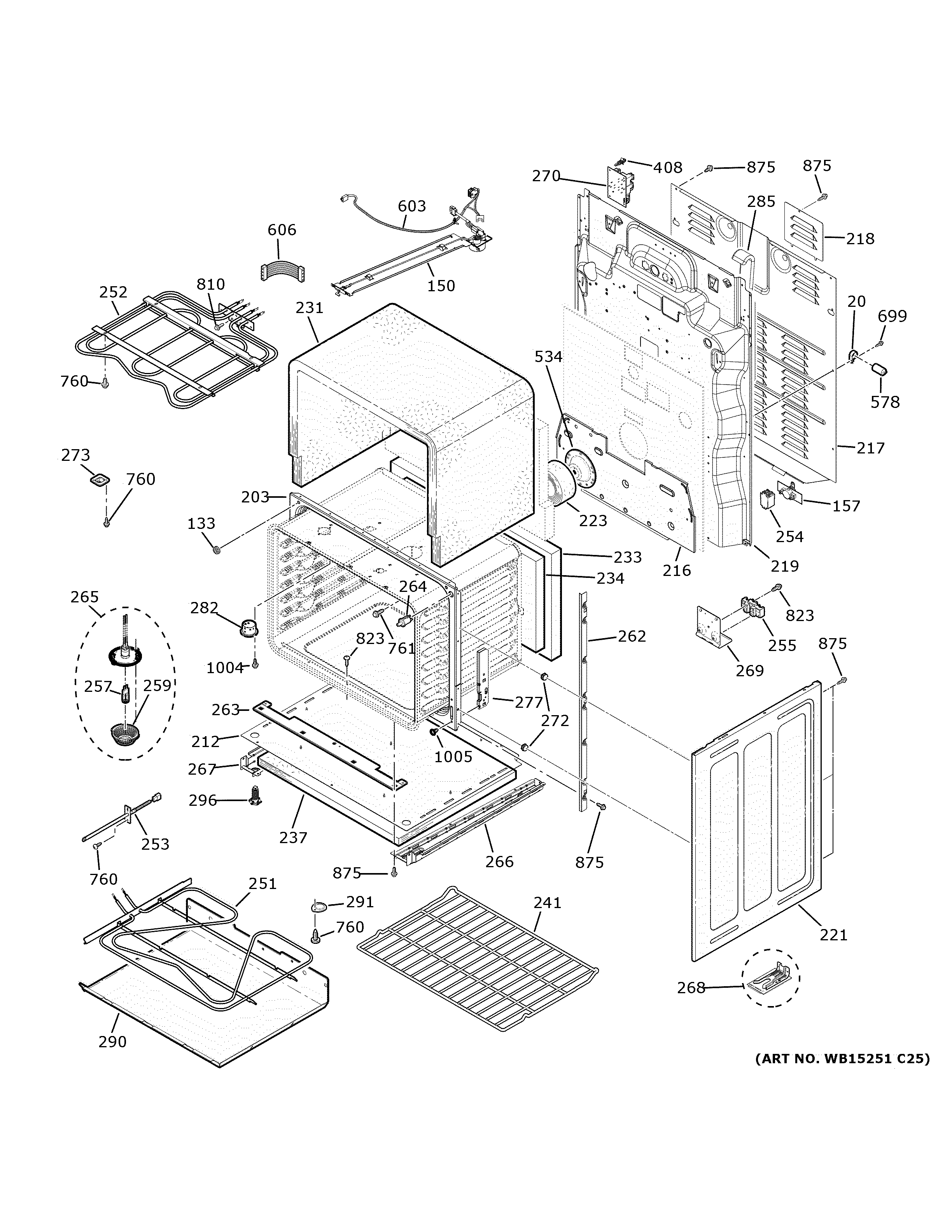 GE PB980SJ8SS lower oven diagram