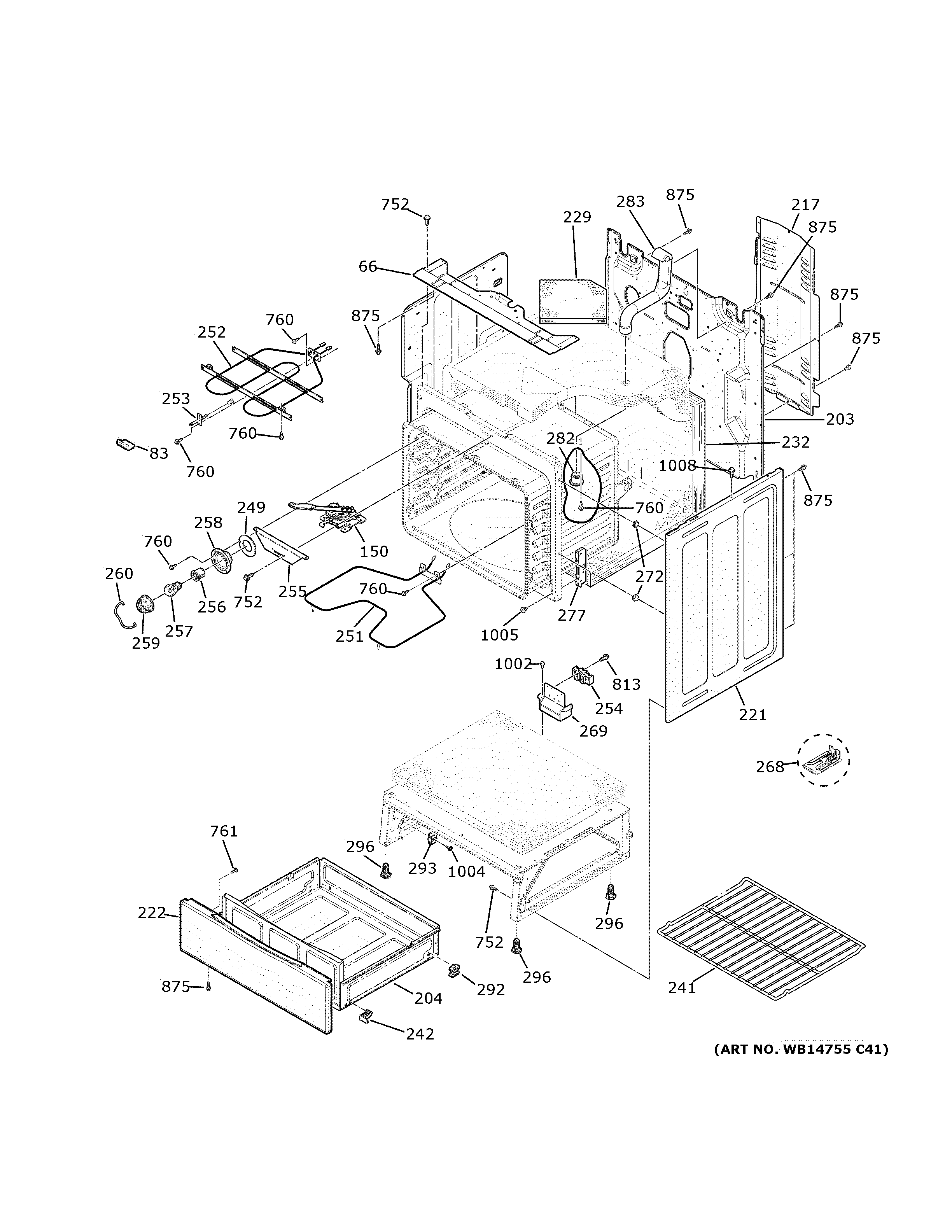 GE XB625DK5BB body parts diagram