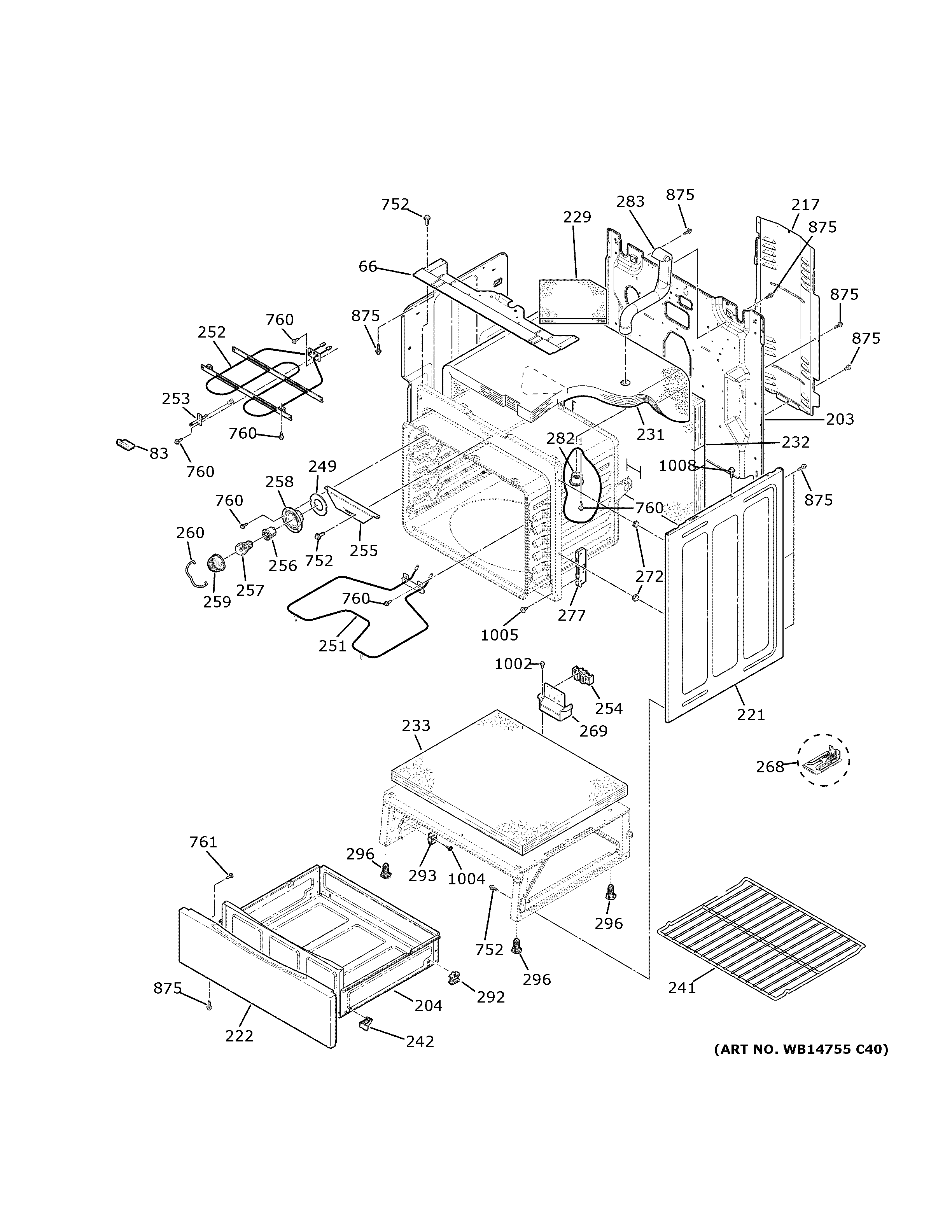 GE JBS60DK6WW body parts diagram