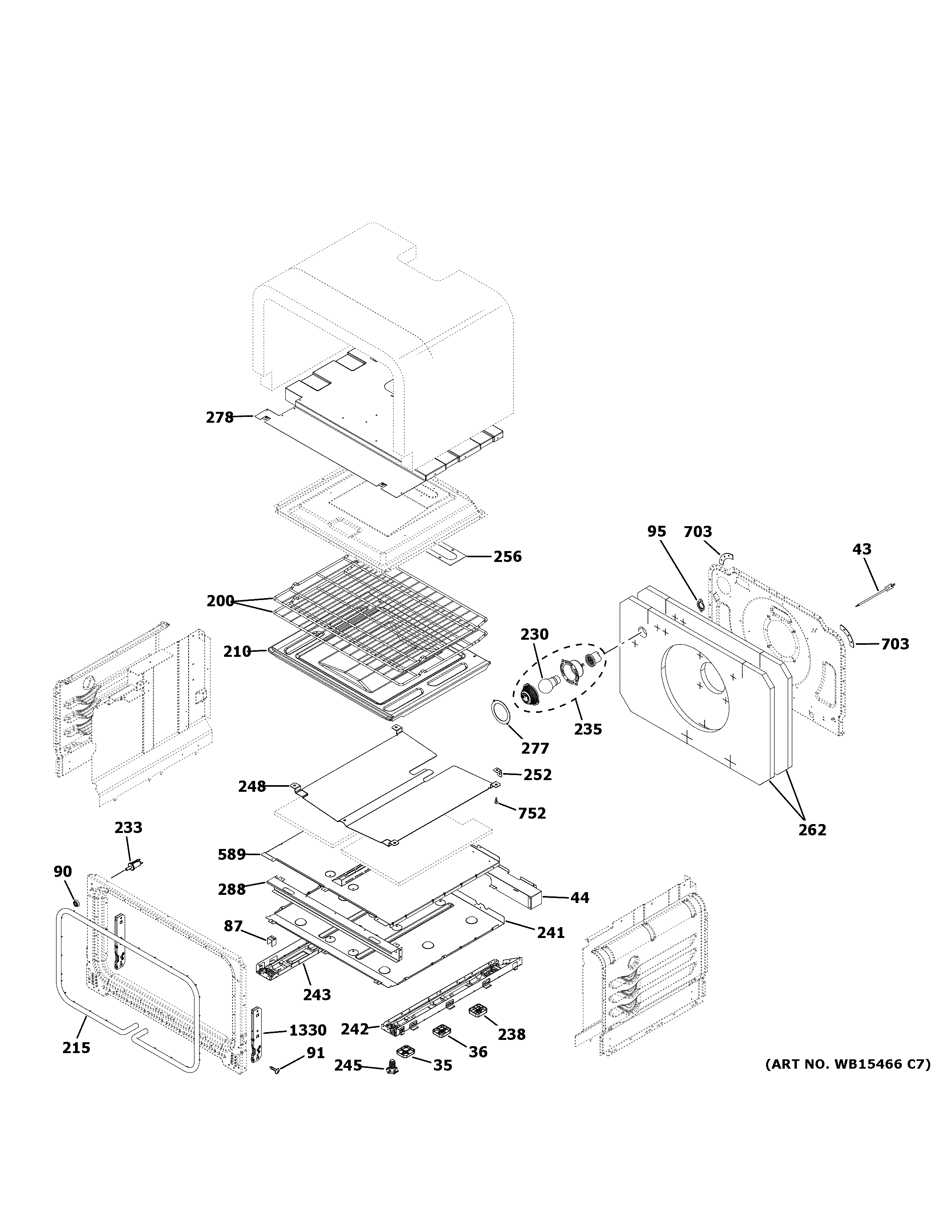 GE JGBS86SP1SS lower oven diagram