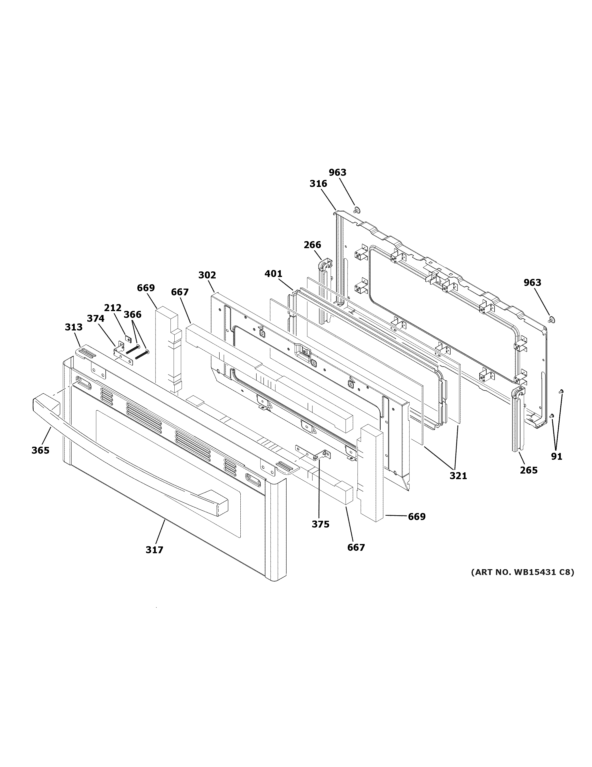 GE JGBS86SP1SS upper door diagram