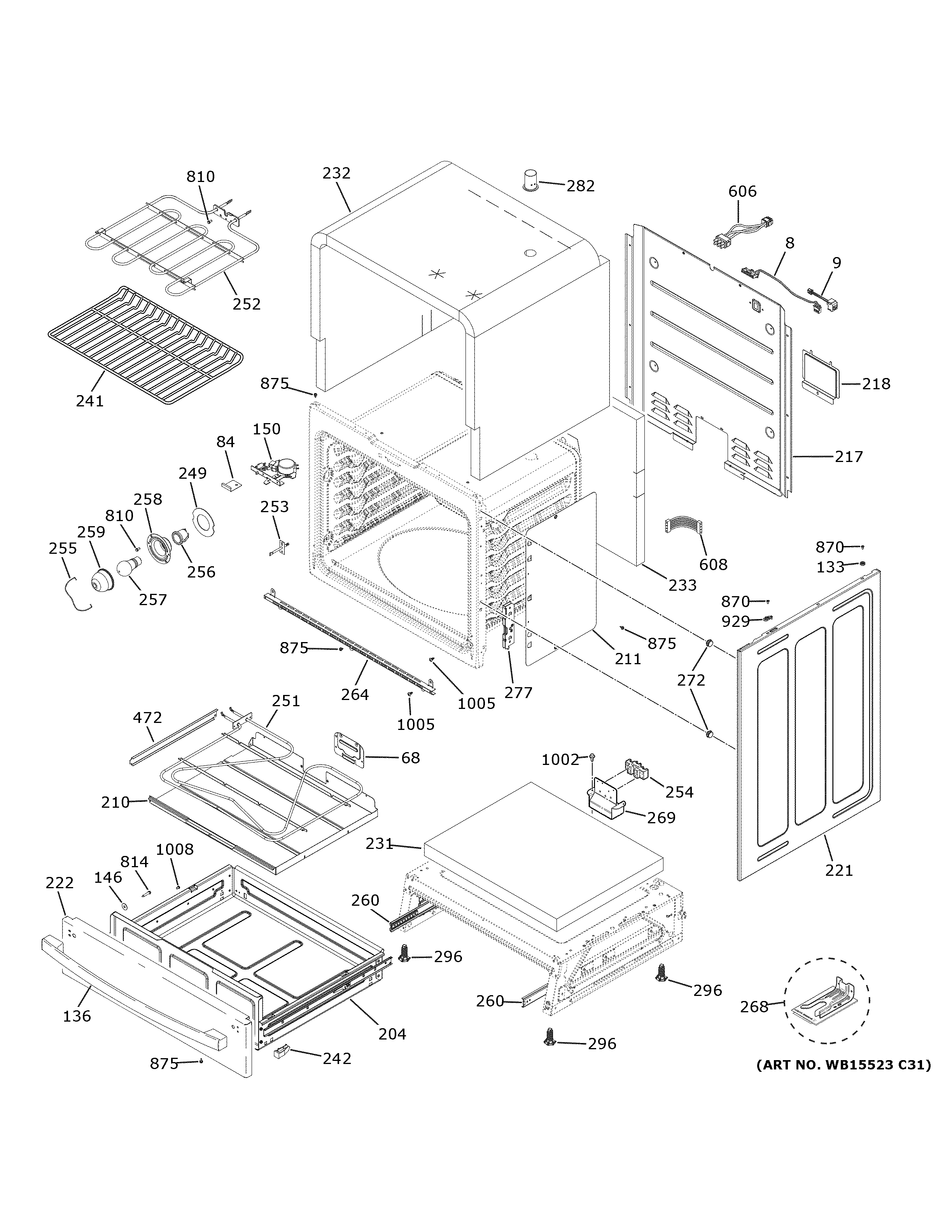 GE JS760EP1ES body parts diagram