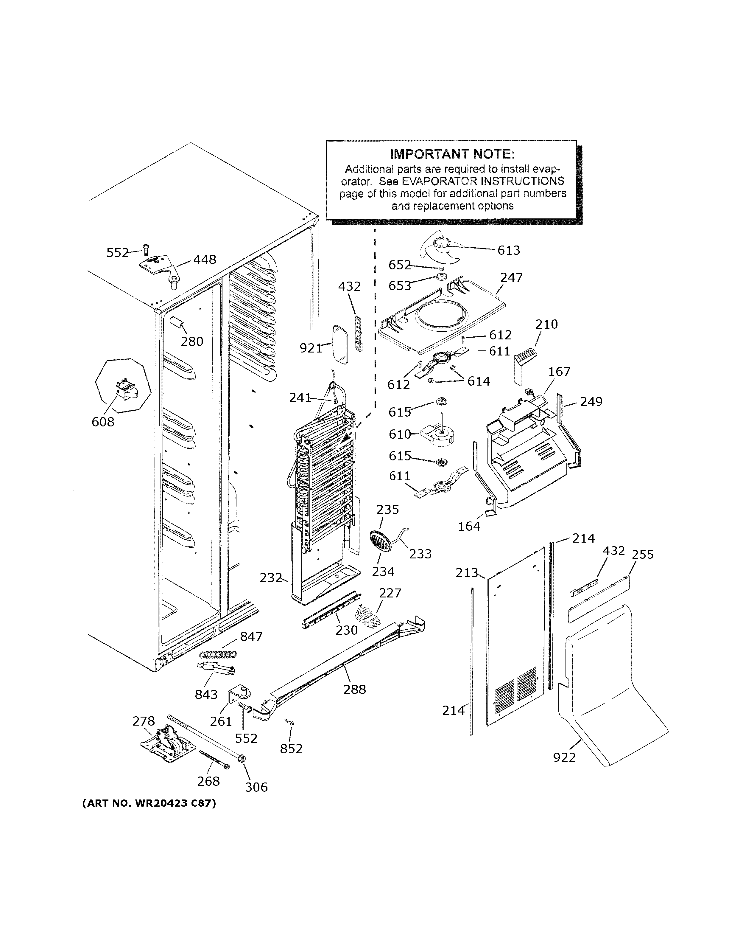 GE CZS22MP2NES1 freezer section diagram