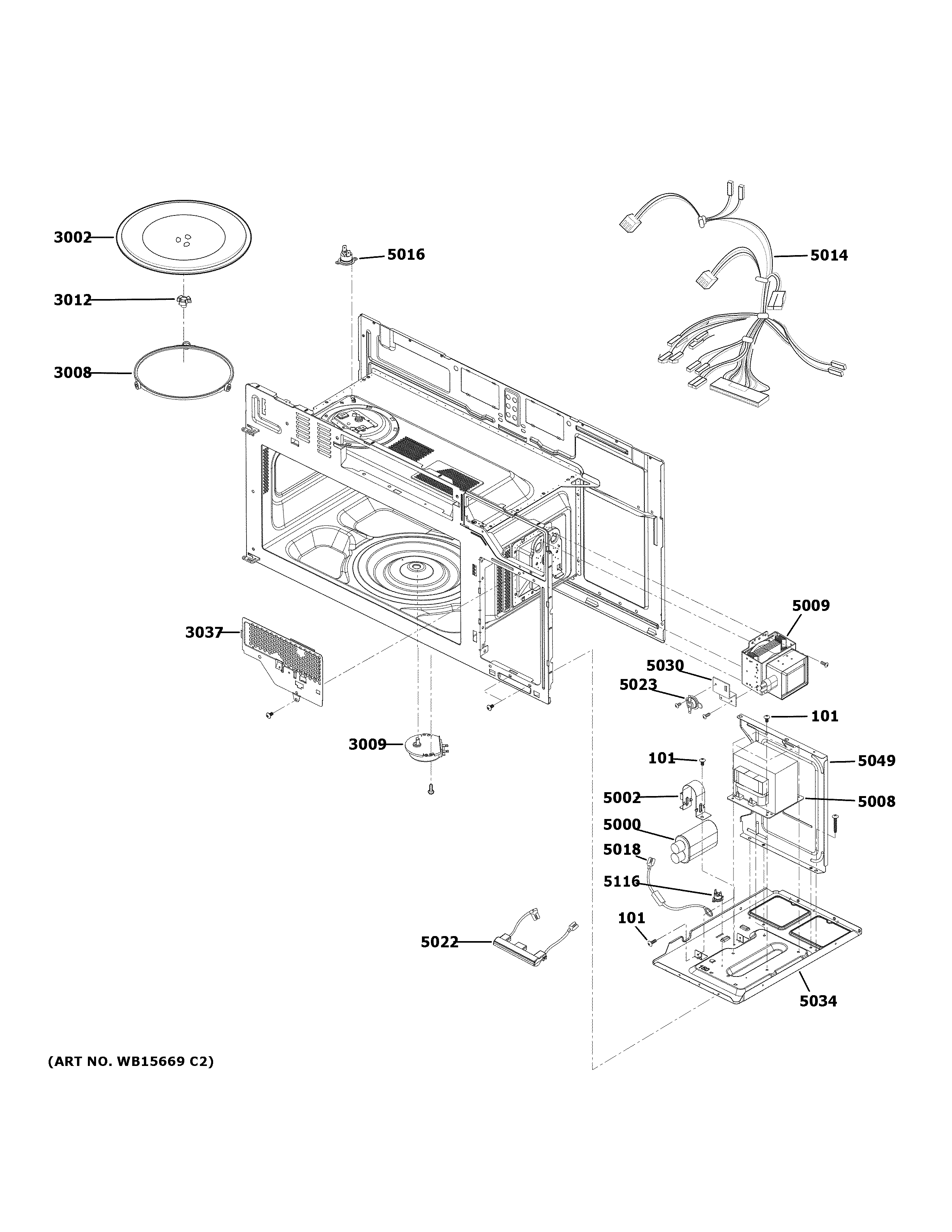GE PVM9005FM8DS interior parts (1) diagram