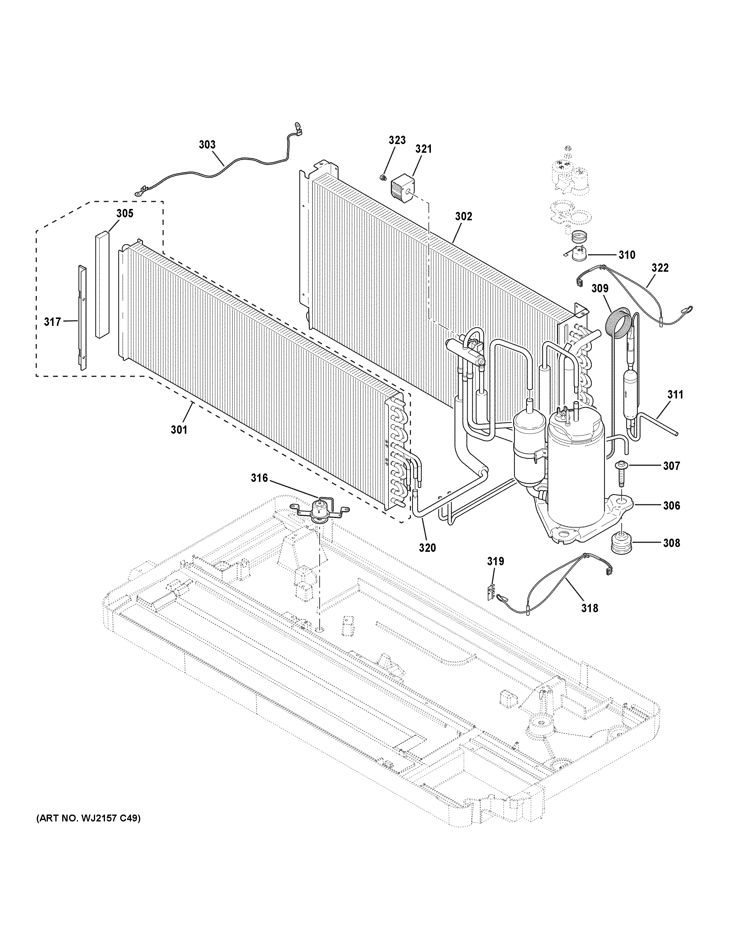 GE AZ65H12EACW7 sealed system diagram