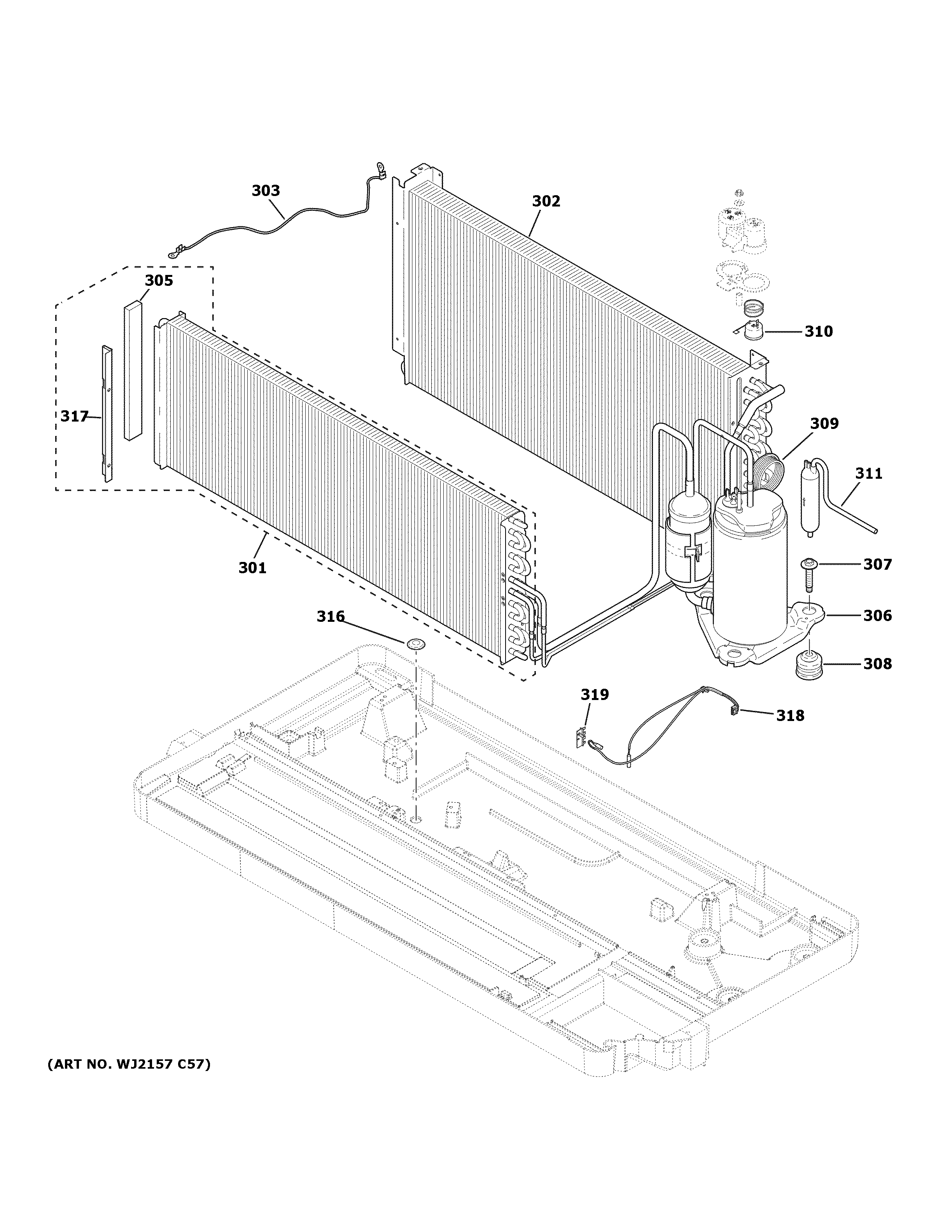 GE AZ45E15DACW7 sealed system diagram