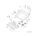 GE JB480DM3WW control panel & cooktop diagram