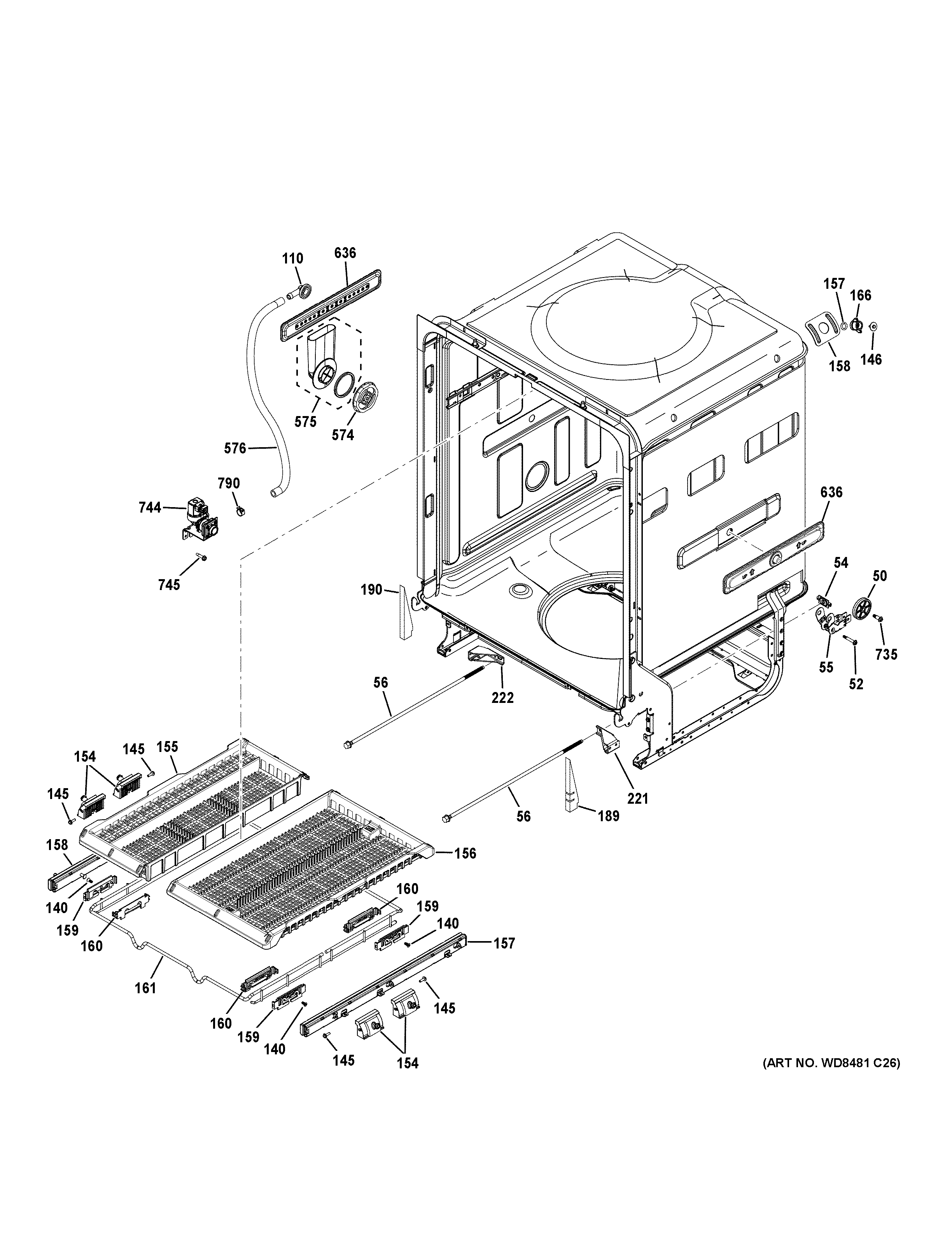 GE PDT760SIF1II body parts (2) diagram