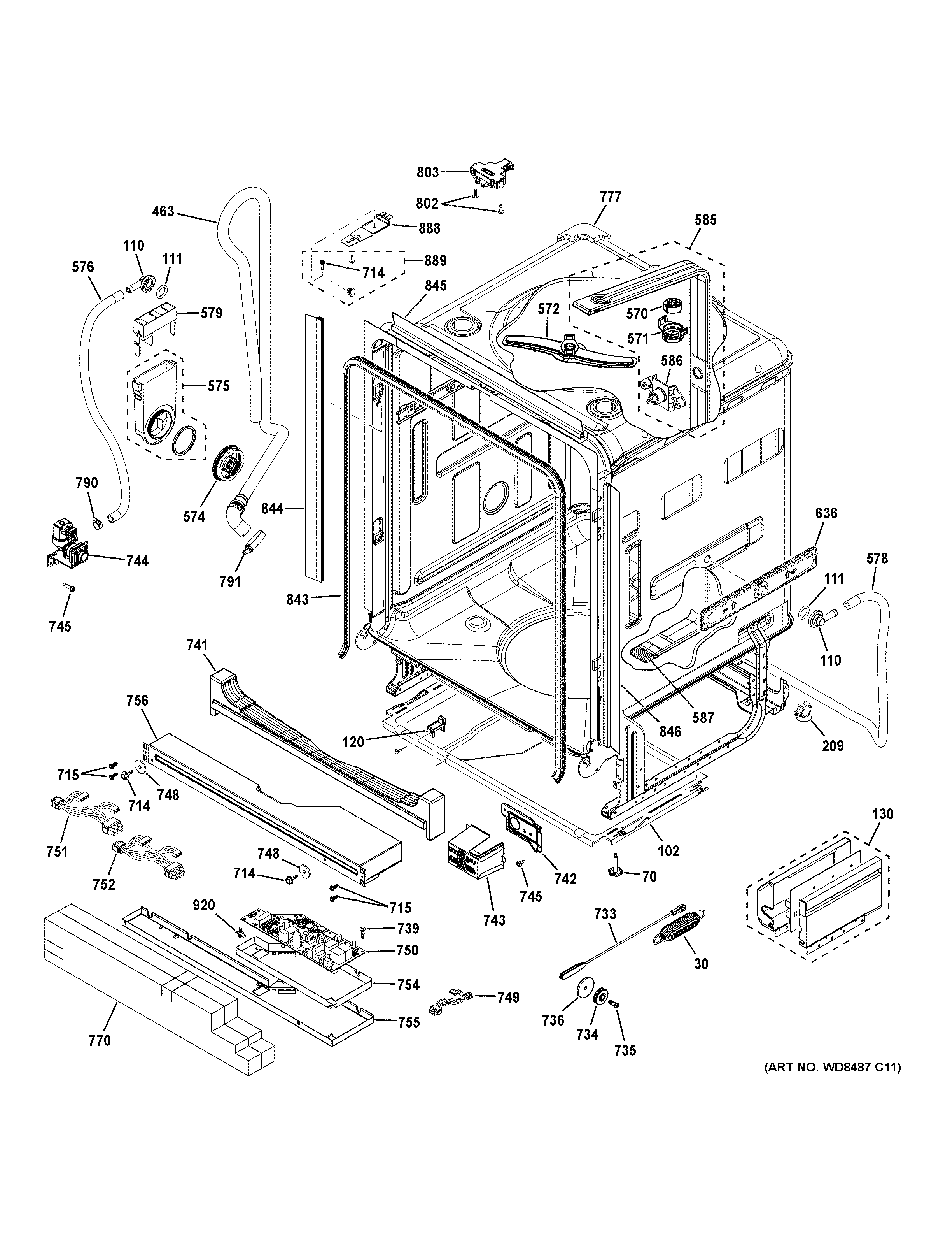 GE ZDT800SSF7SS body parts (1) diagram