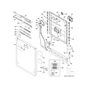 GE ZDT870SIF0II escutcheon & door assembly diagram
