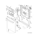 GE PDT845SBL2TS escutcheon & door assembly diagram