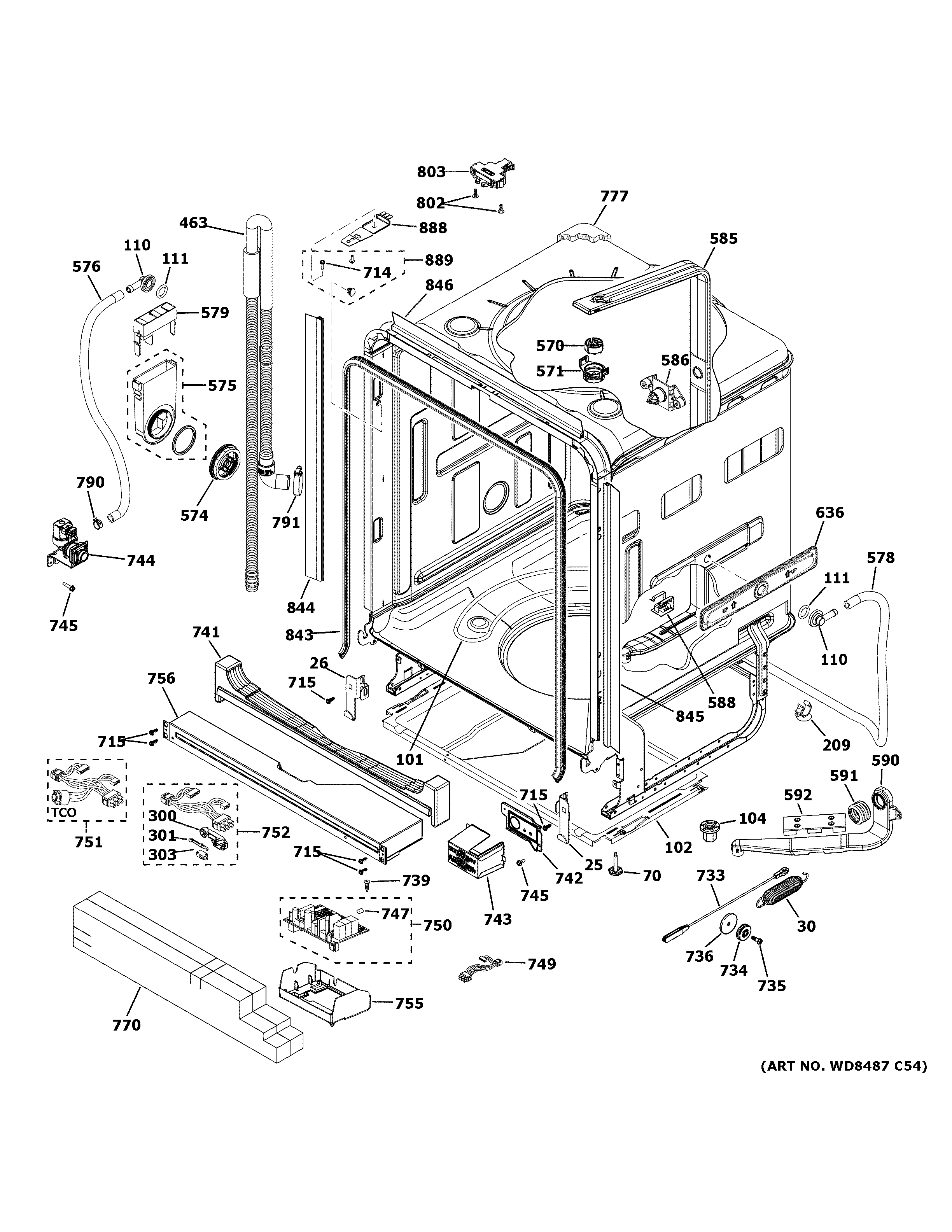 GE CDT835SMJ5DS body parts diagram